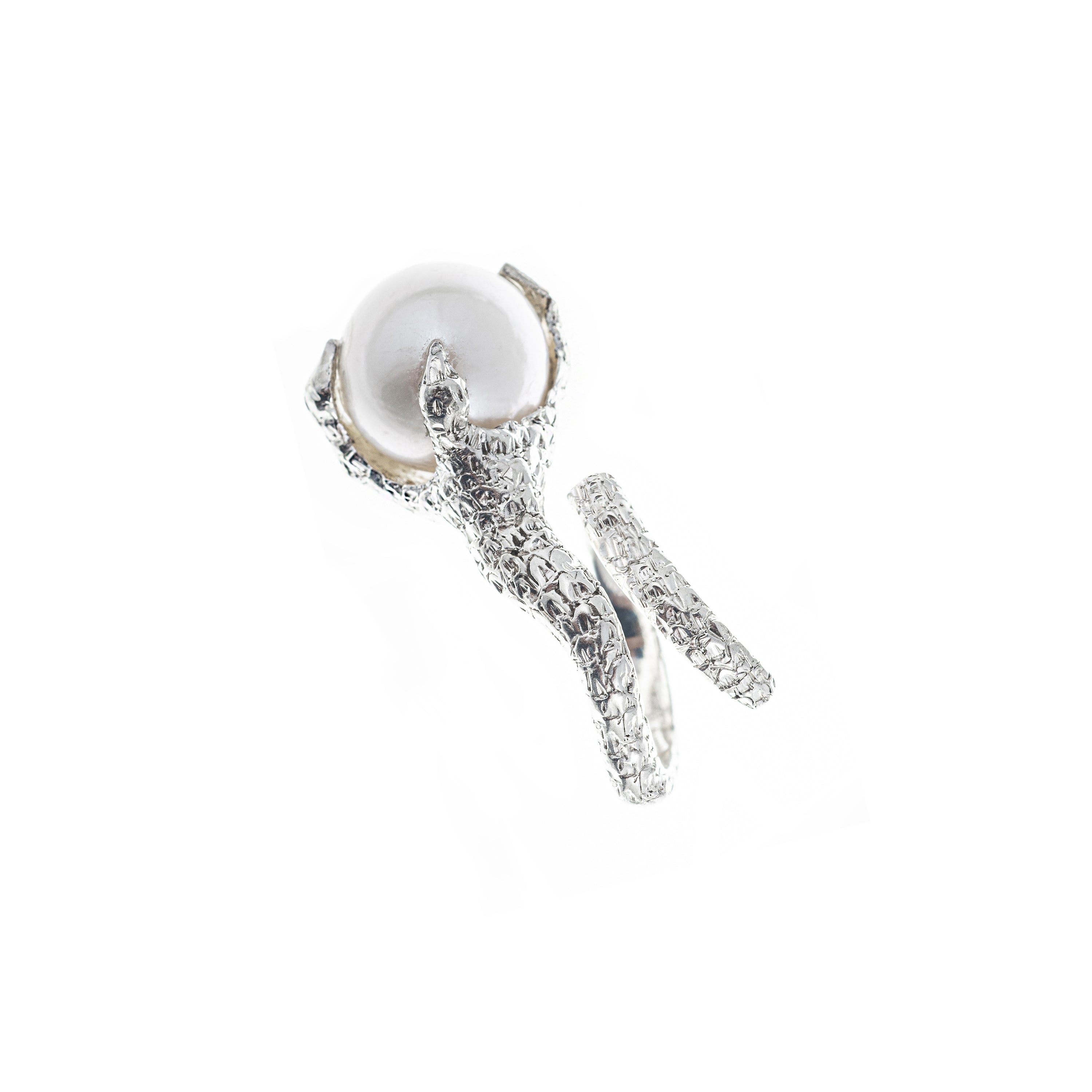 Artemis Talon Ring with Pearl