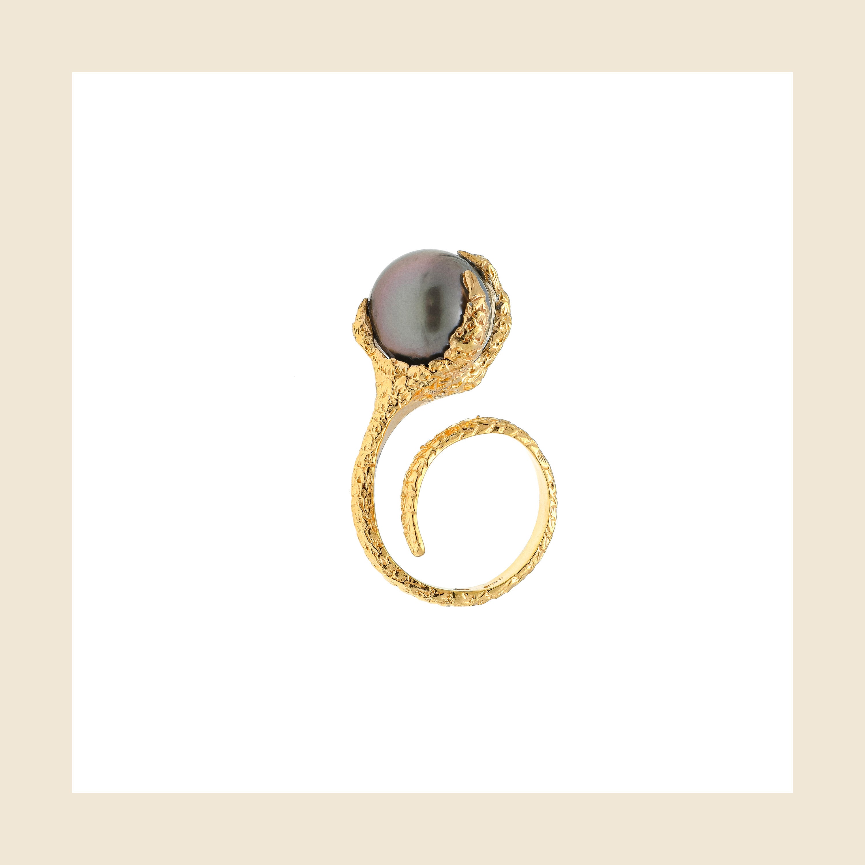 Artemis Talon Ring with Tahitian Pearl