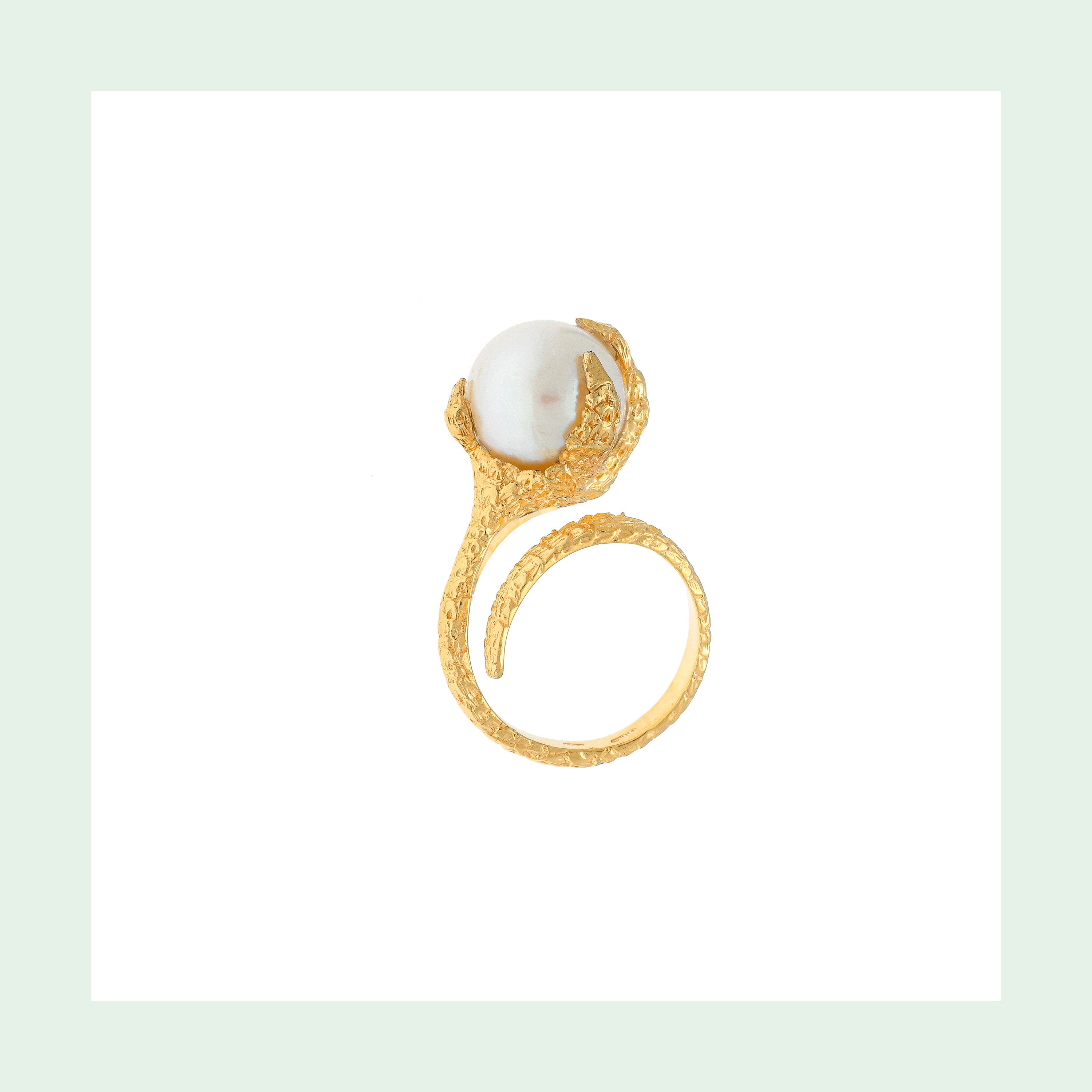 Artemis Talon Ring with Pearl