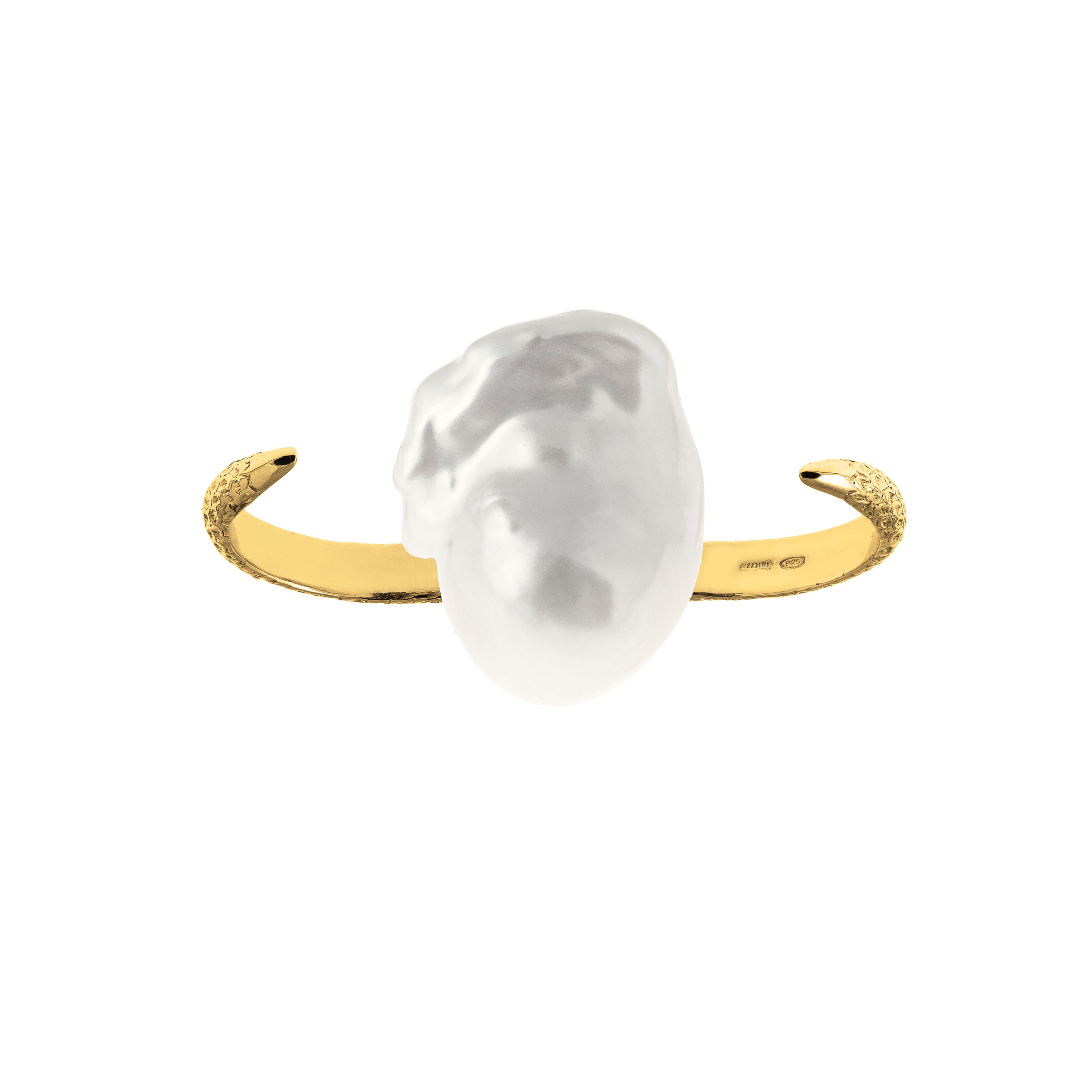 Artemis Double Talon Ring with Baroque Pearl