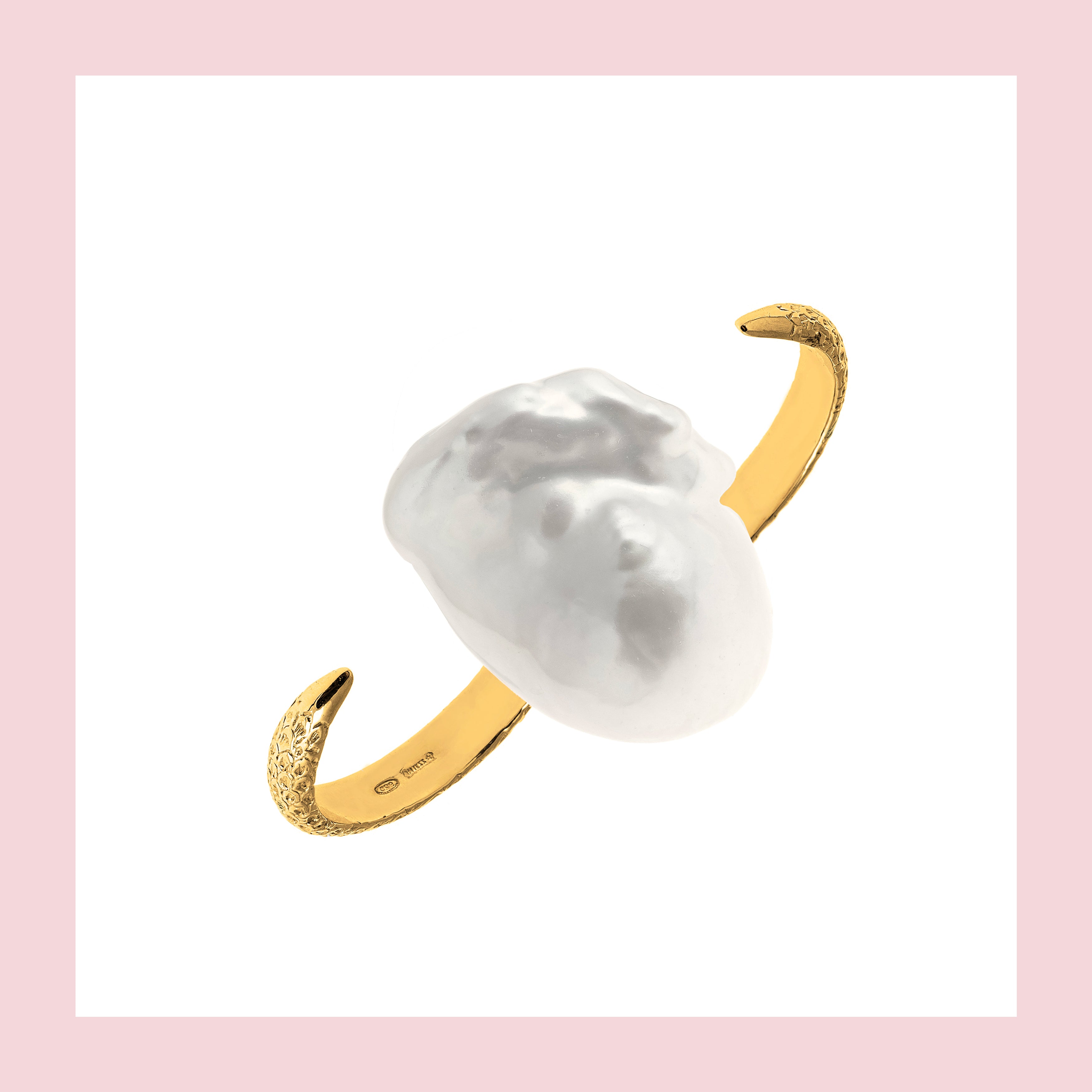 Artemis Double Talon Ring with Baroque Pearl