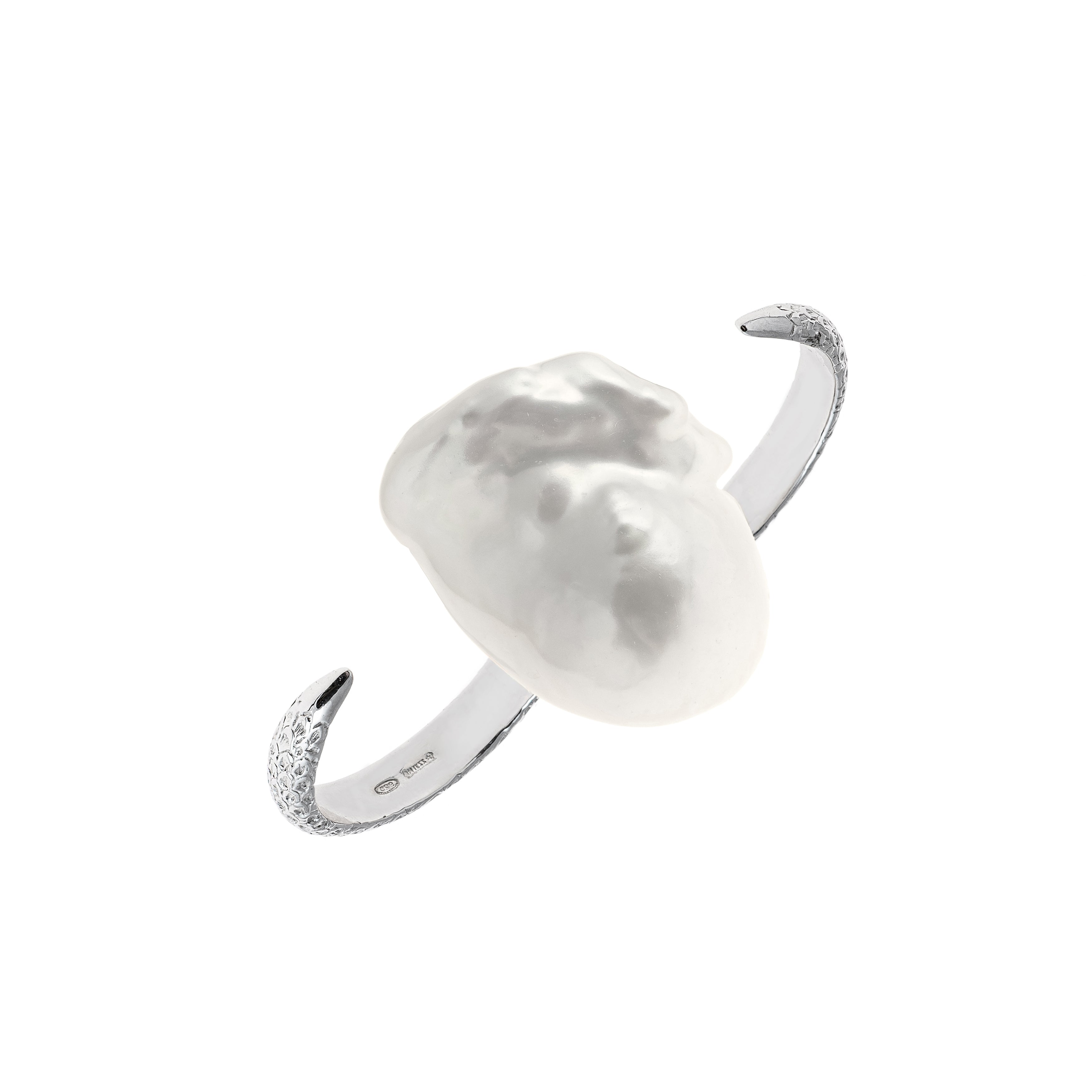 Artemis Double Talon Ring with Baroque Pearl