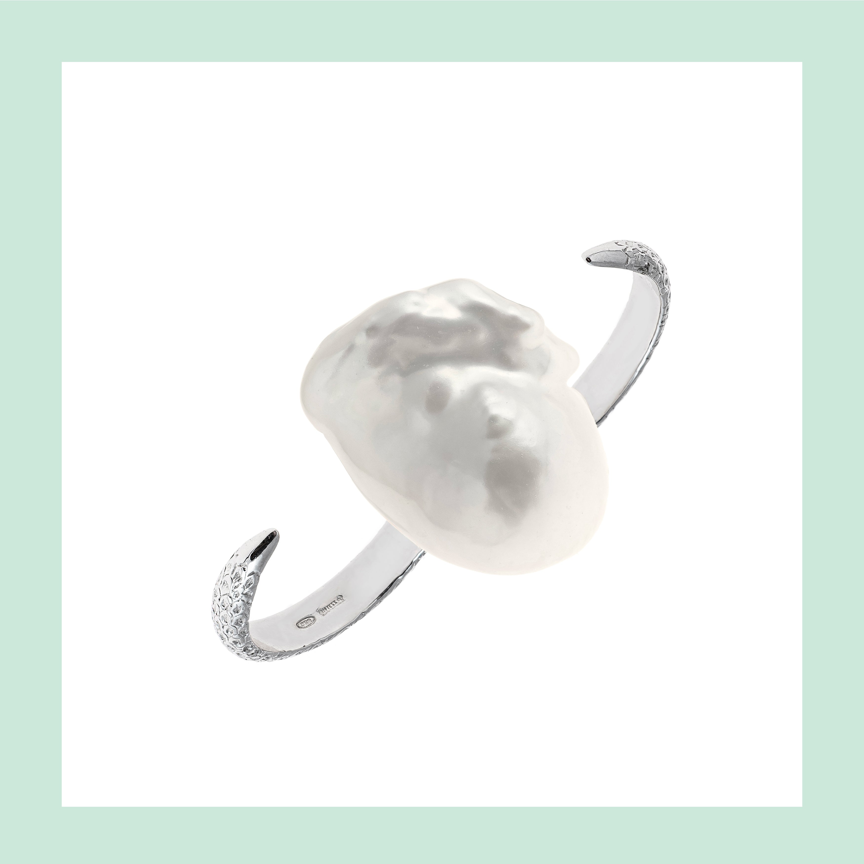 Artemis Double Talon Ring with Baroque Pearl