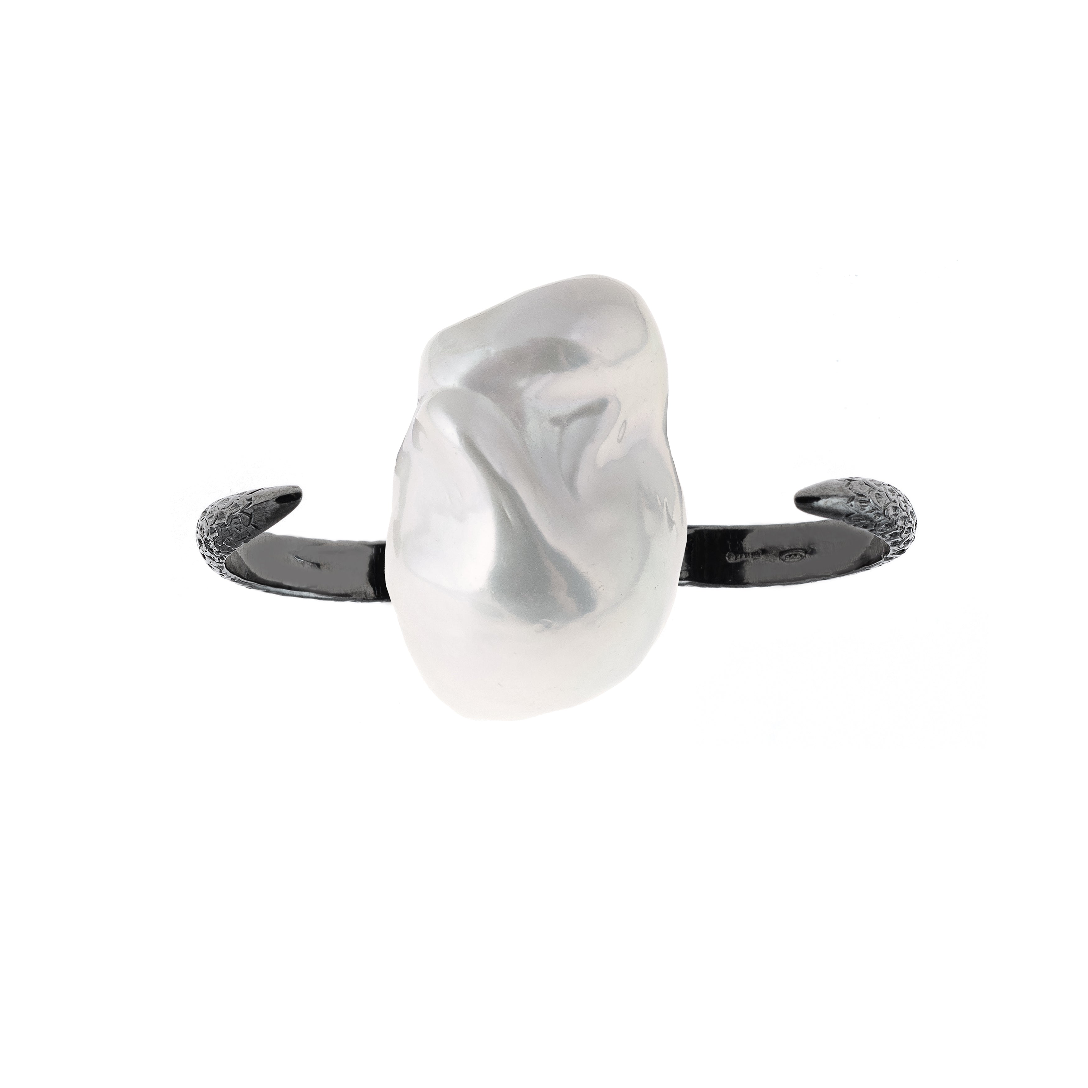 Artemis Double Talon Ring with Baroque Pearl