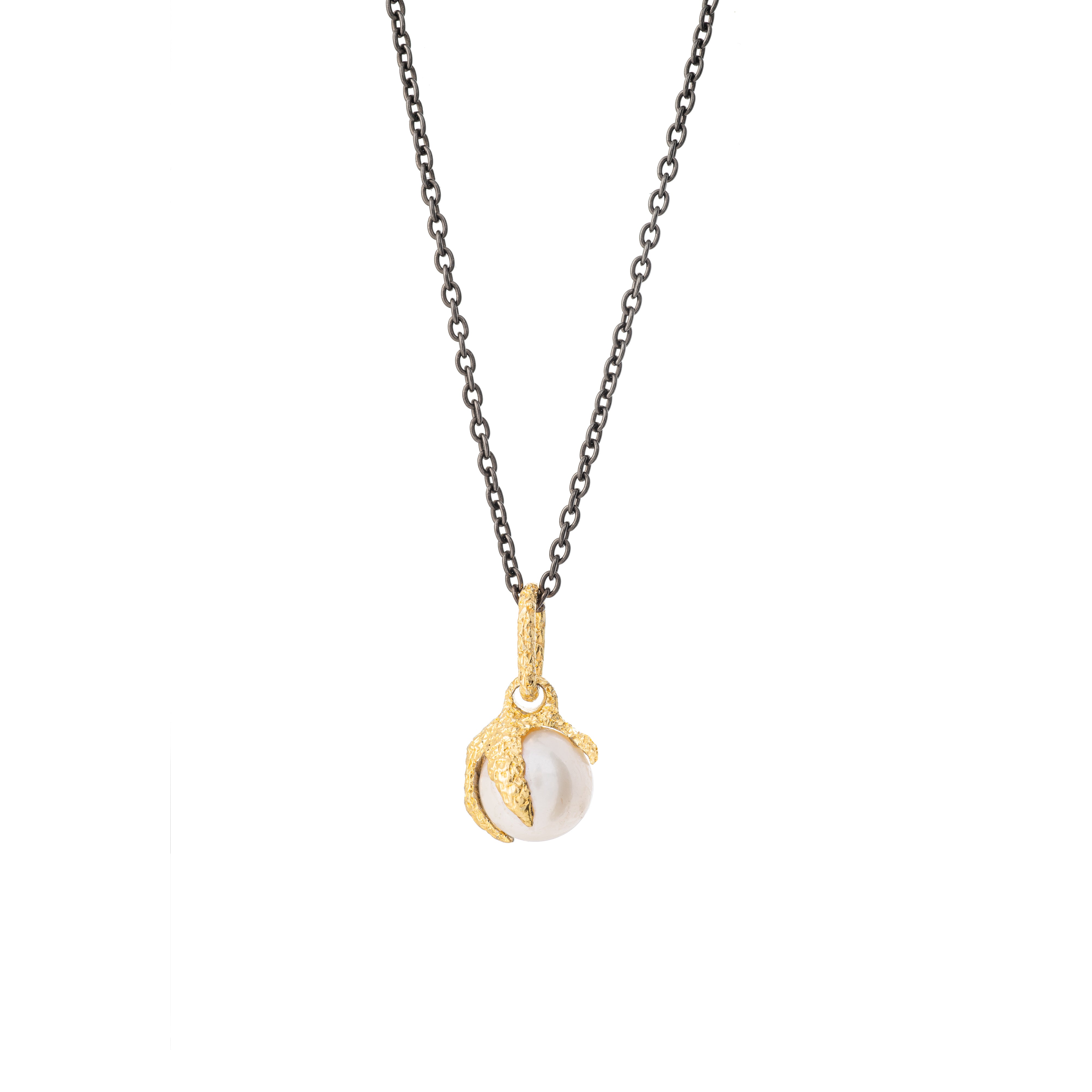 Collana Artemis Artiglio con perla e quarzo rutilato