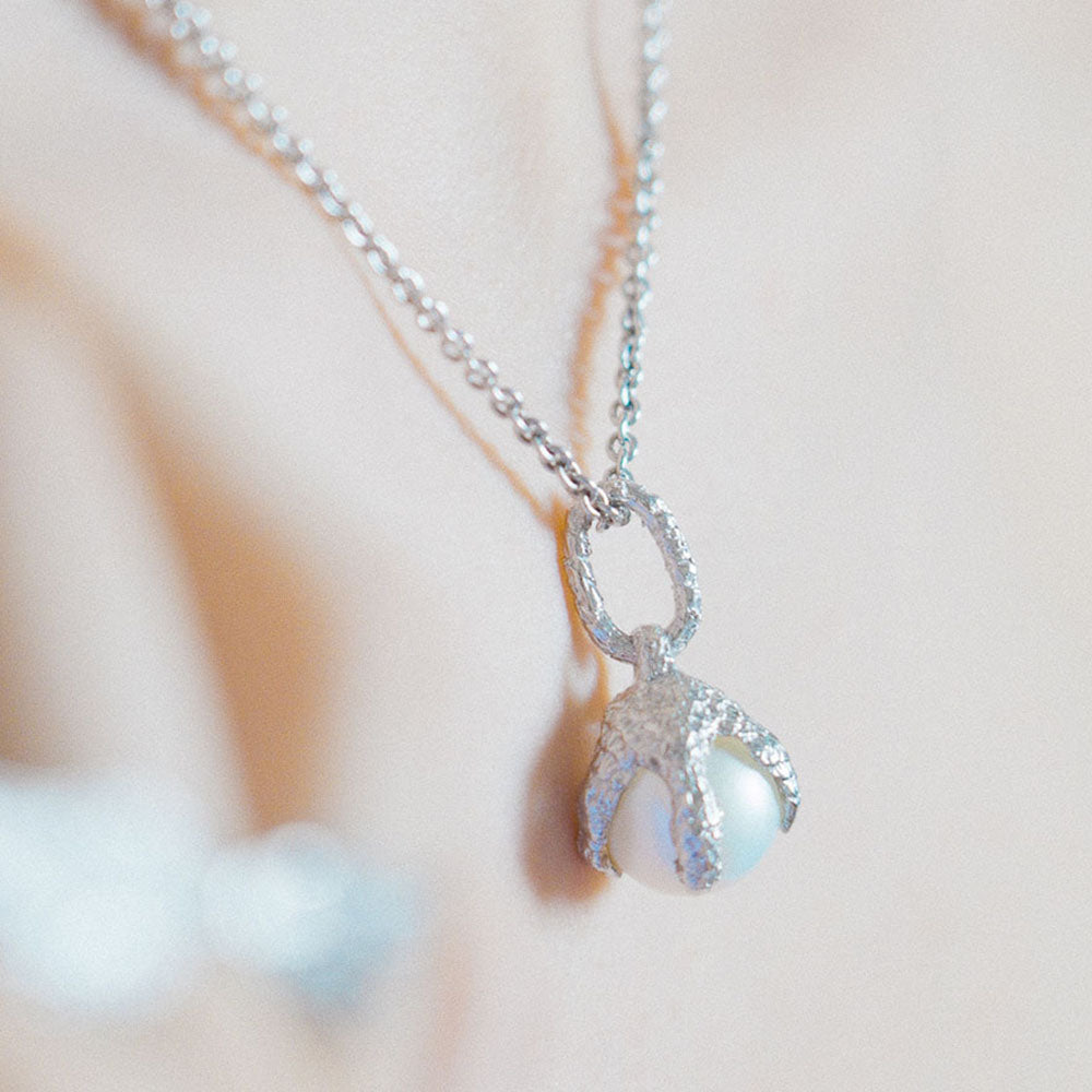 Collana Artemis Artiglio con perla e ametista verde