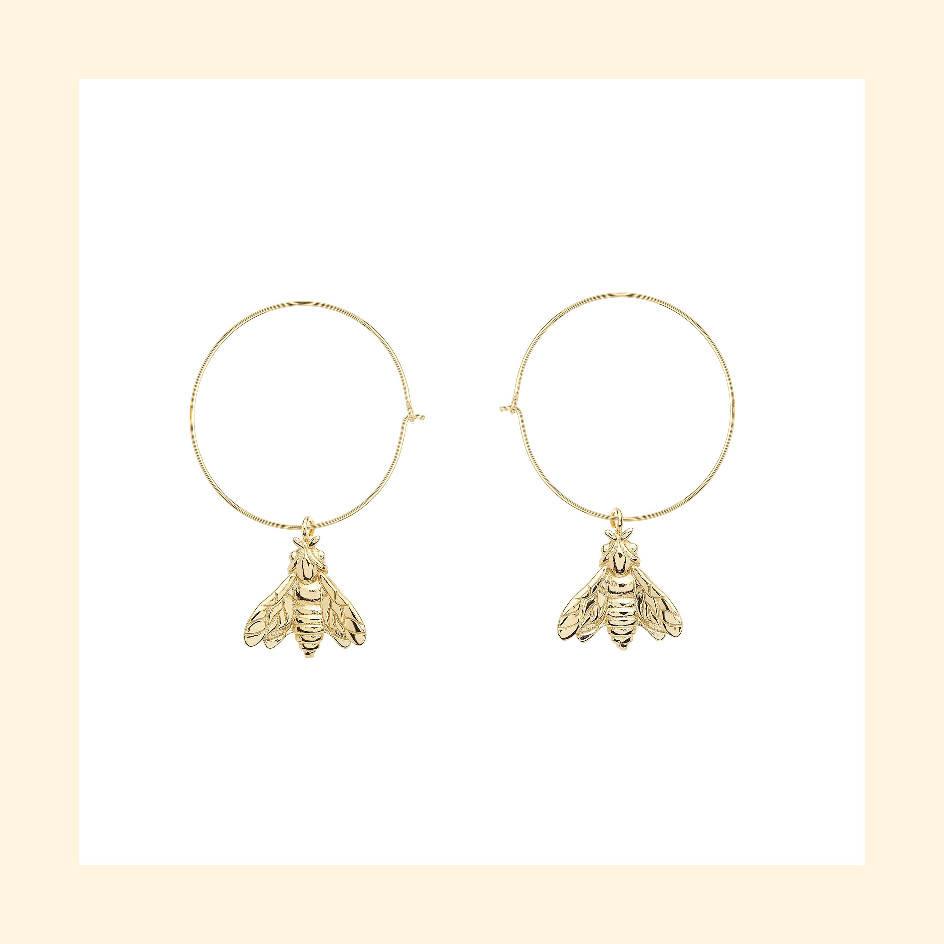 Bee Queen Medium Hoop Earrings with Bee