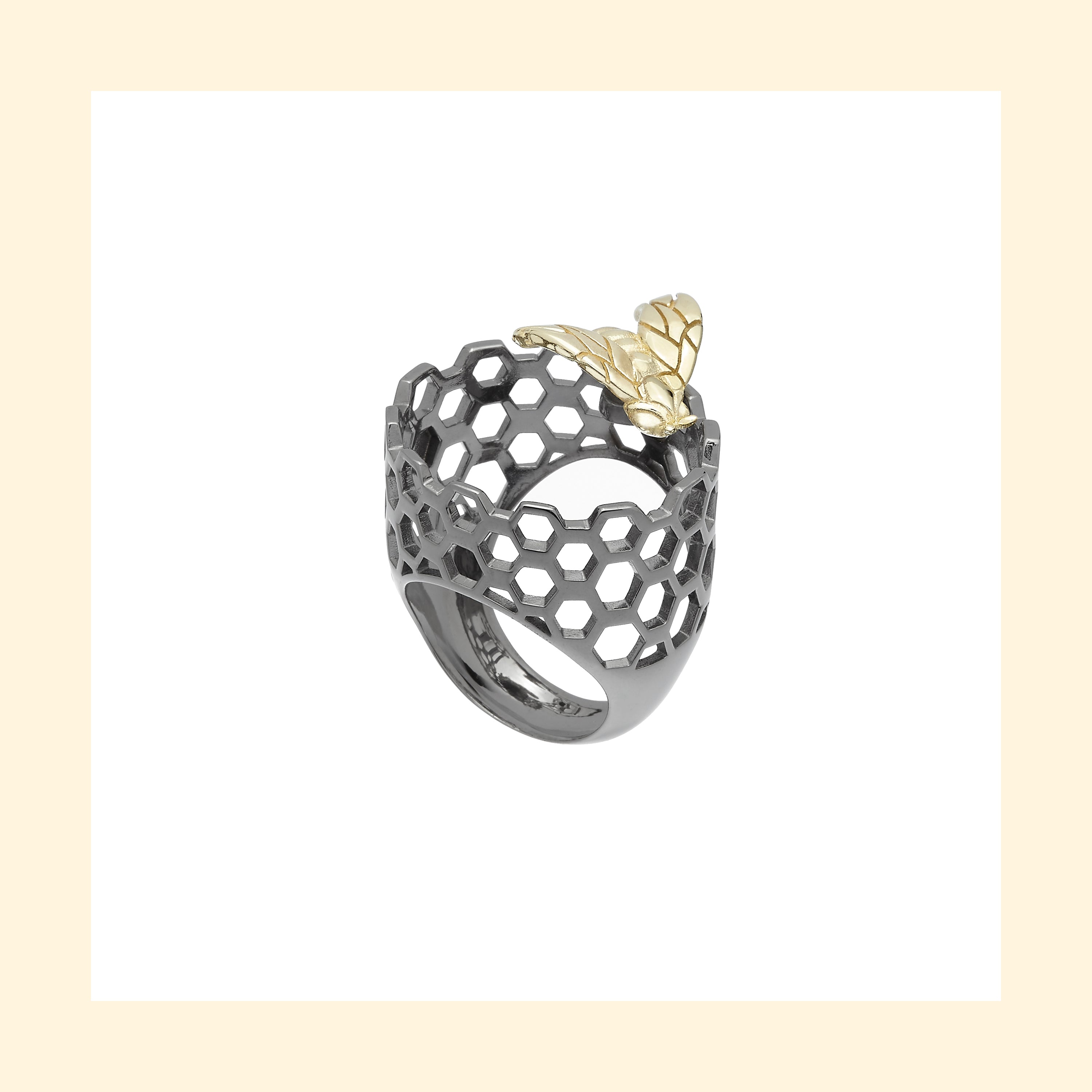 Bee Queen Hive Ring with Bee