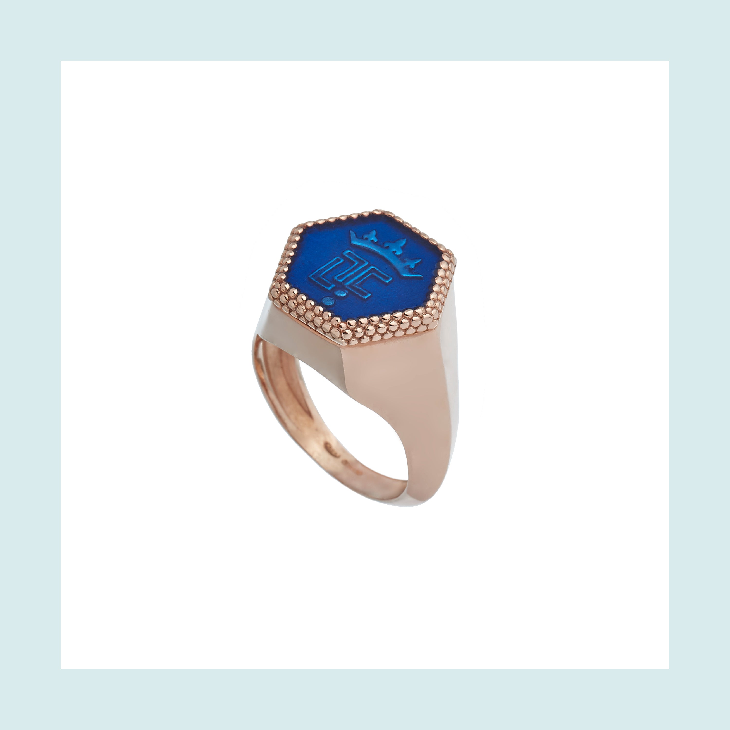 Bee Queen Hexagonal Signet Ring