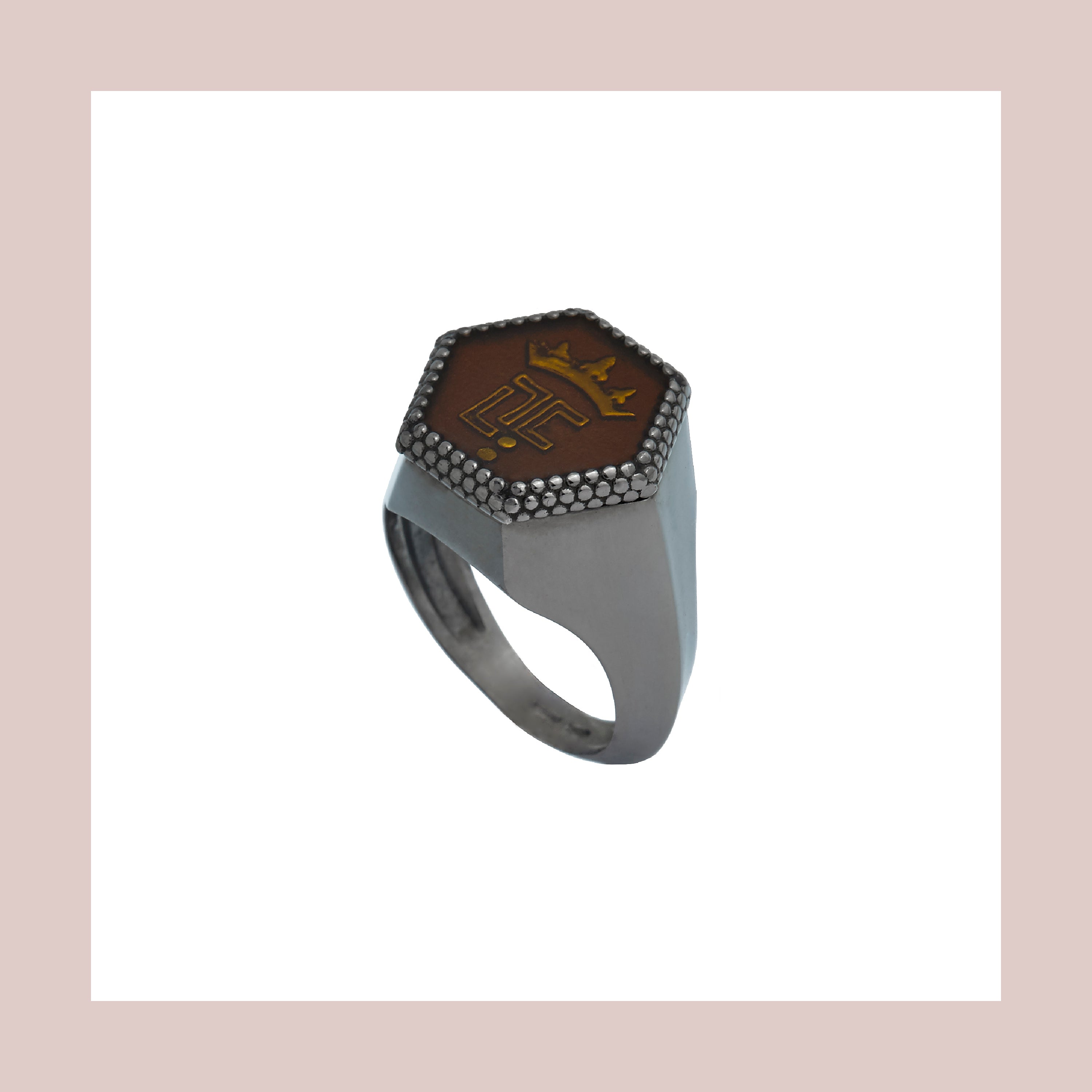 Bee Queen Hexagonal Signet Ring