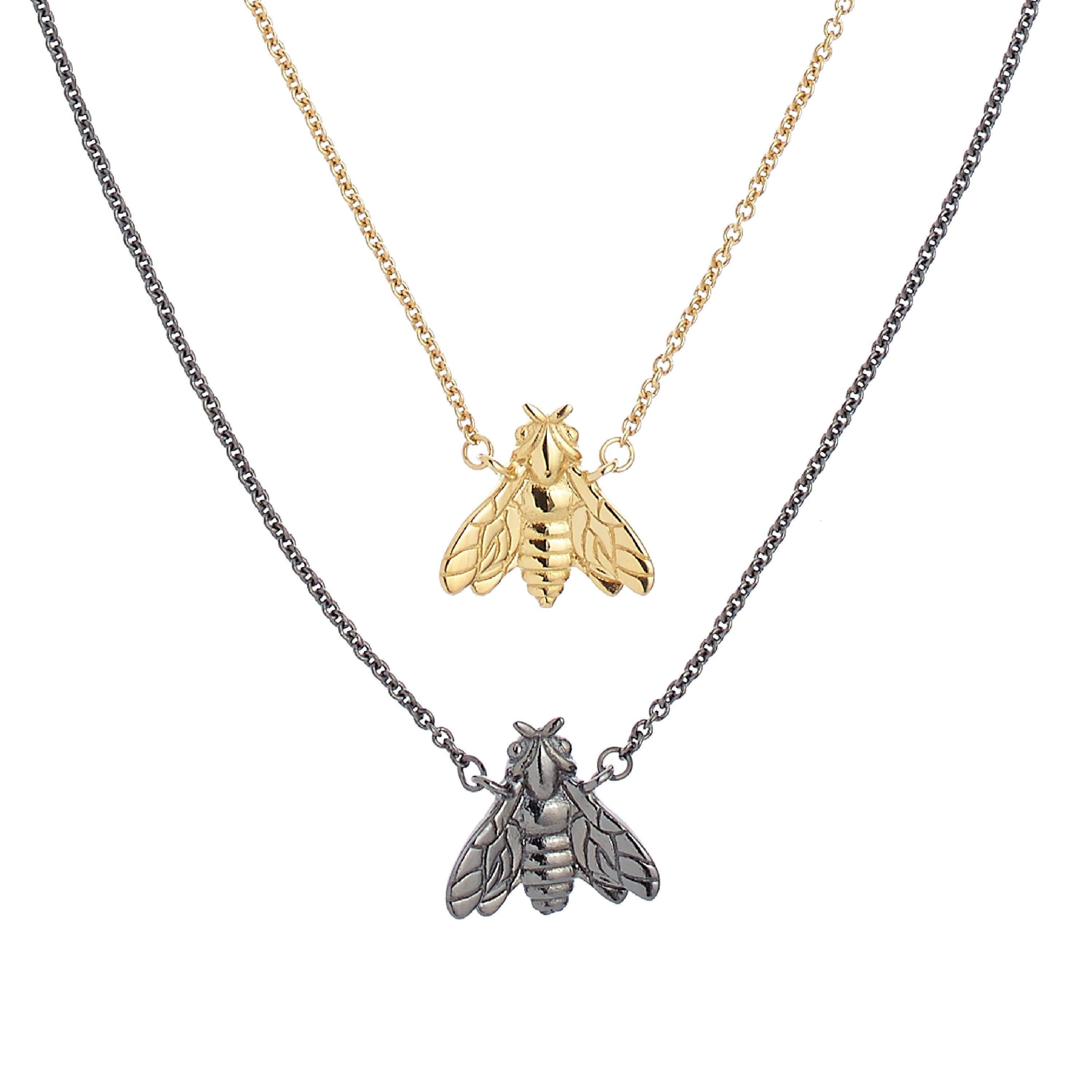 Girocollo Bee Queen lungo con ape singola e zirconi