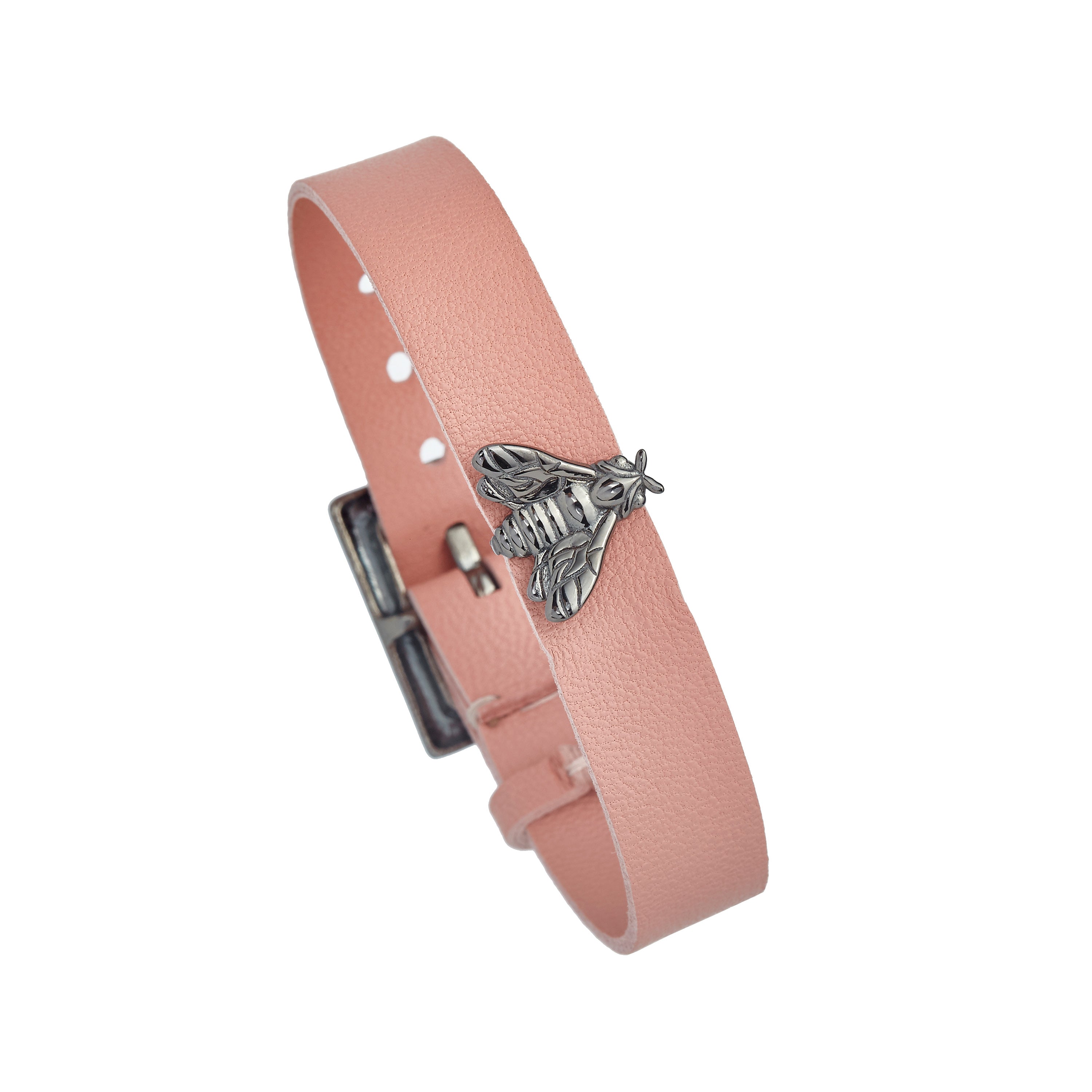 Bee Queen Single Bee Pink Leather Bracelet