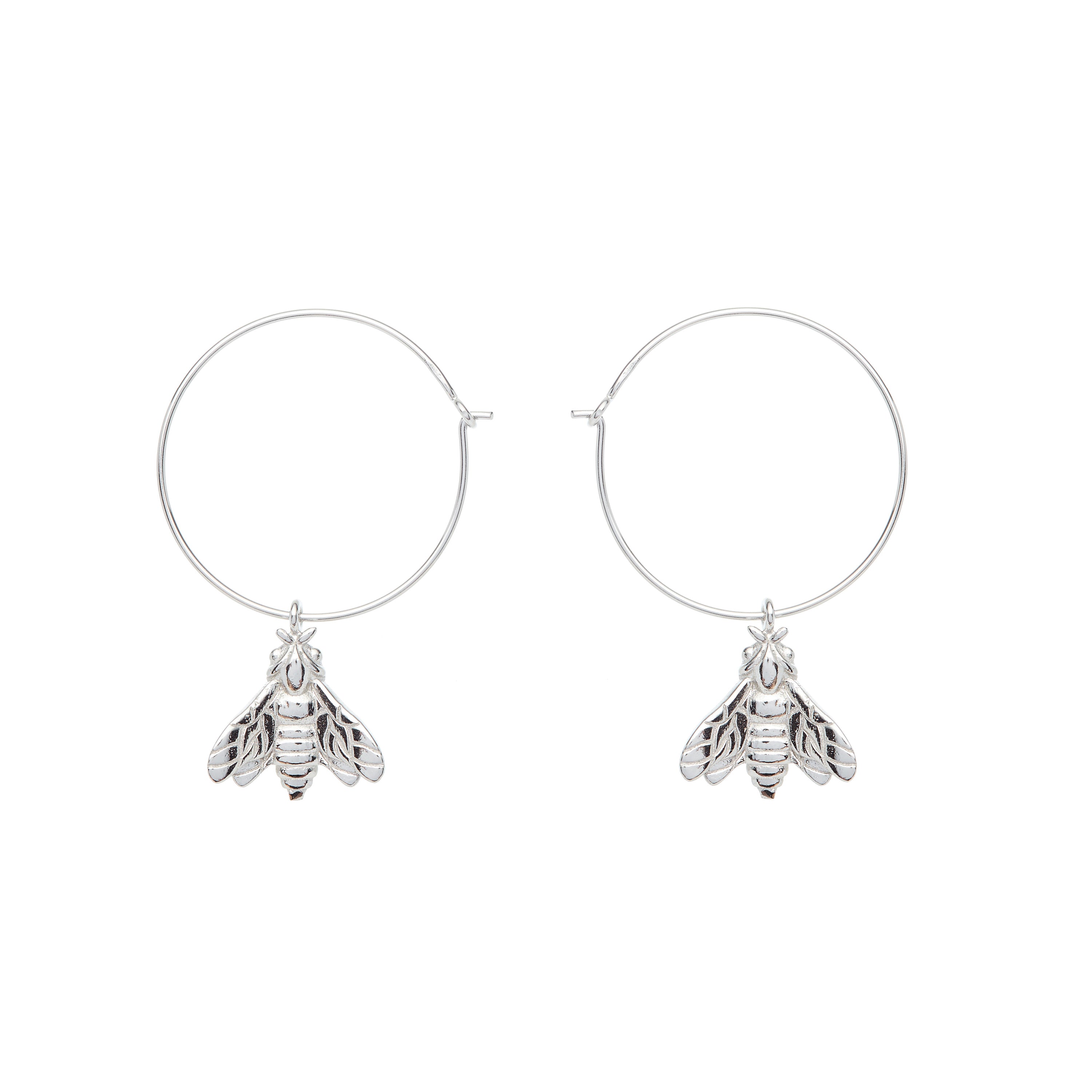 Bee Queen Medium Hoop Earrings with Bee