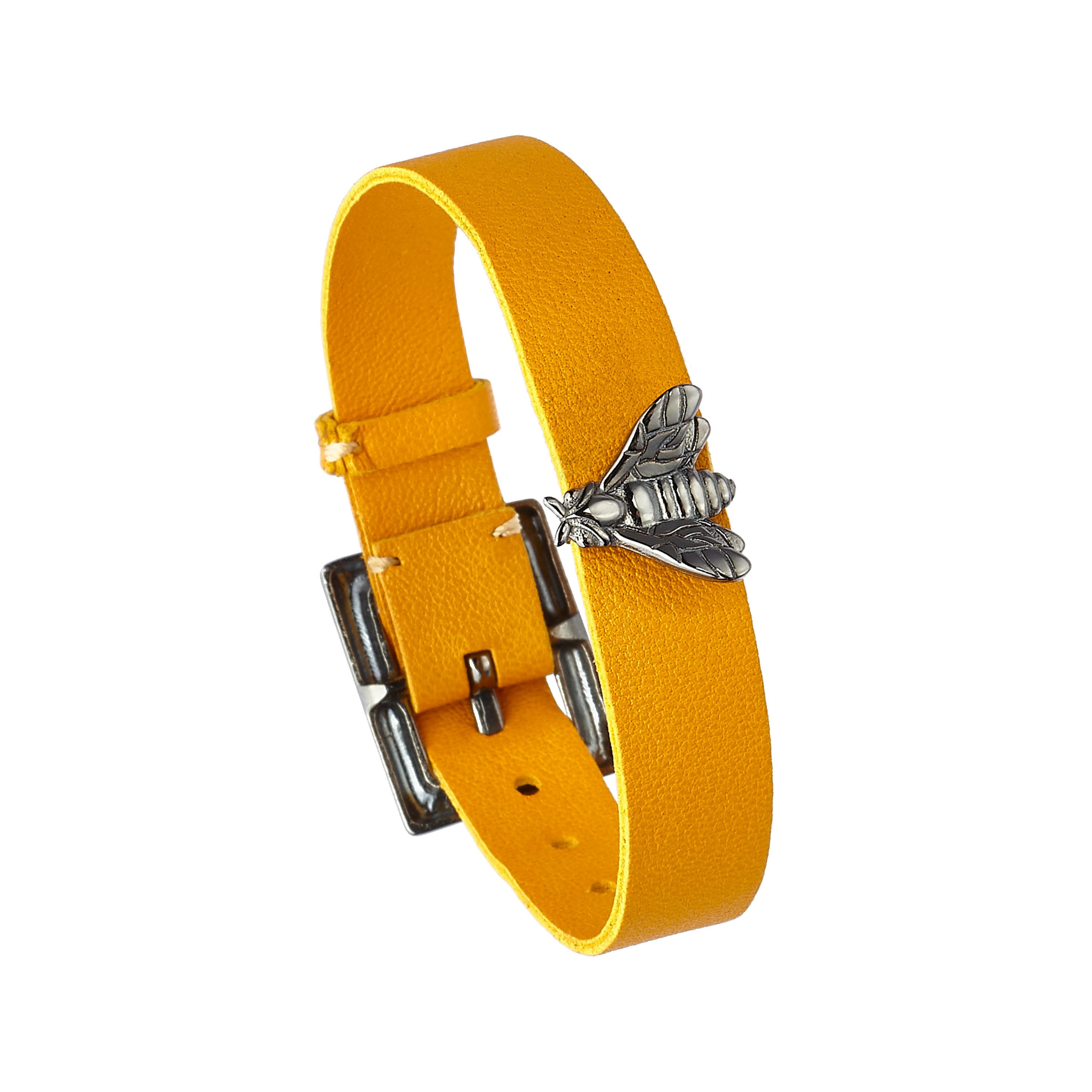 Bee Queen Single Bee Honey Leather Bracelet