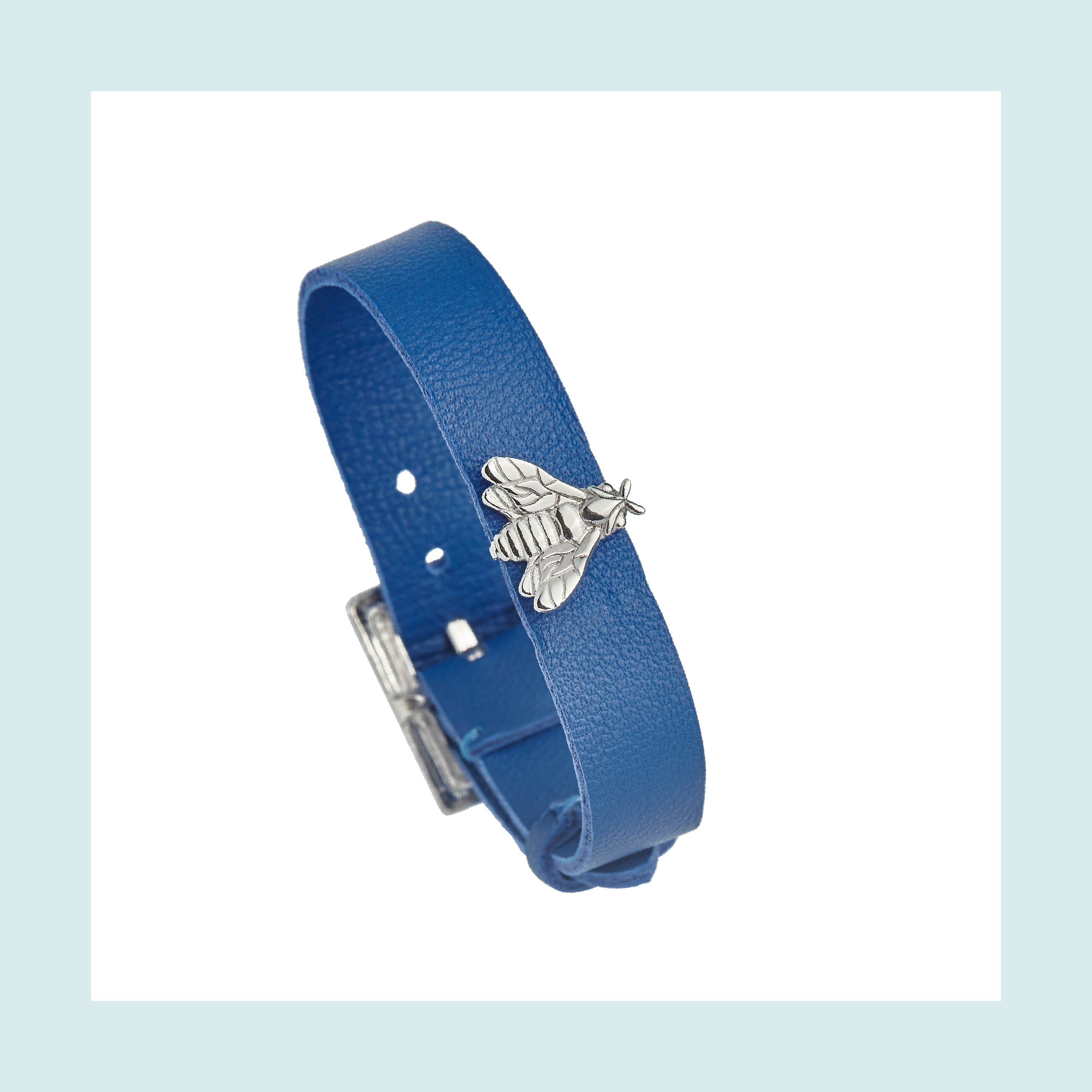 Bee Queen Single Bee Royal Blue Leather Bracelet