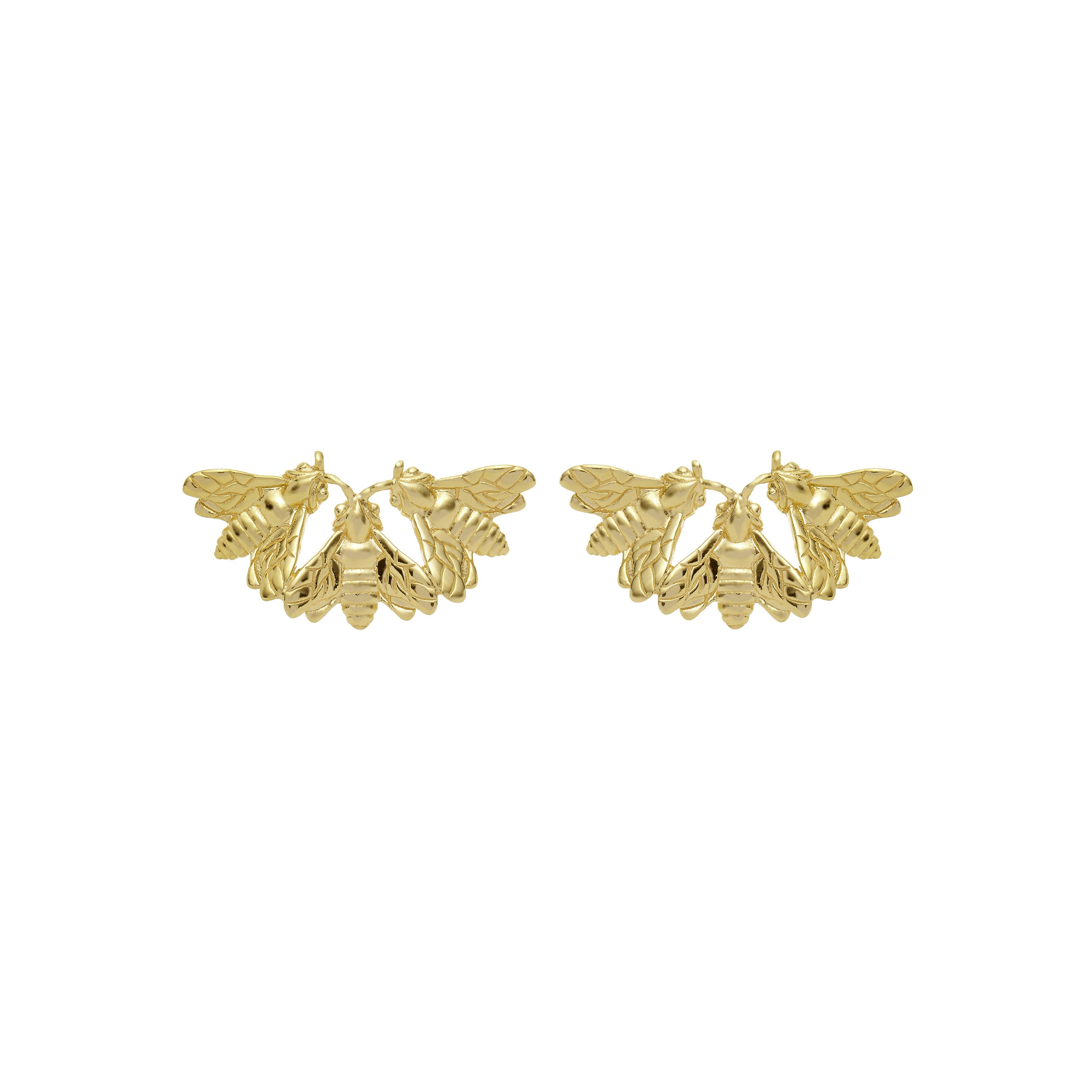 Bee Queen Fan-Shaped Bee Earrings