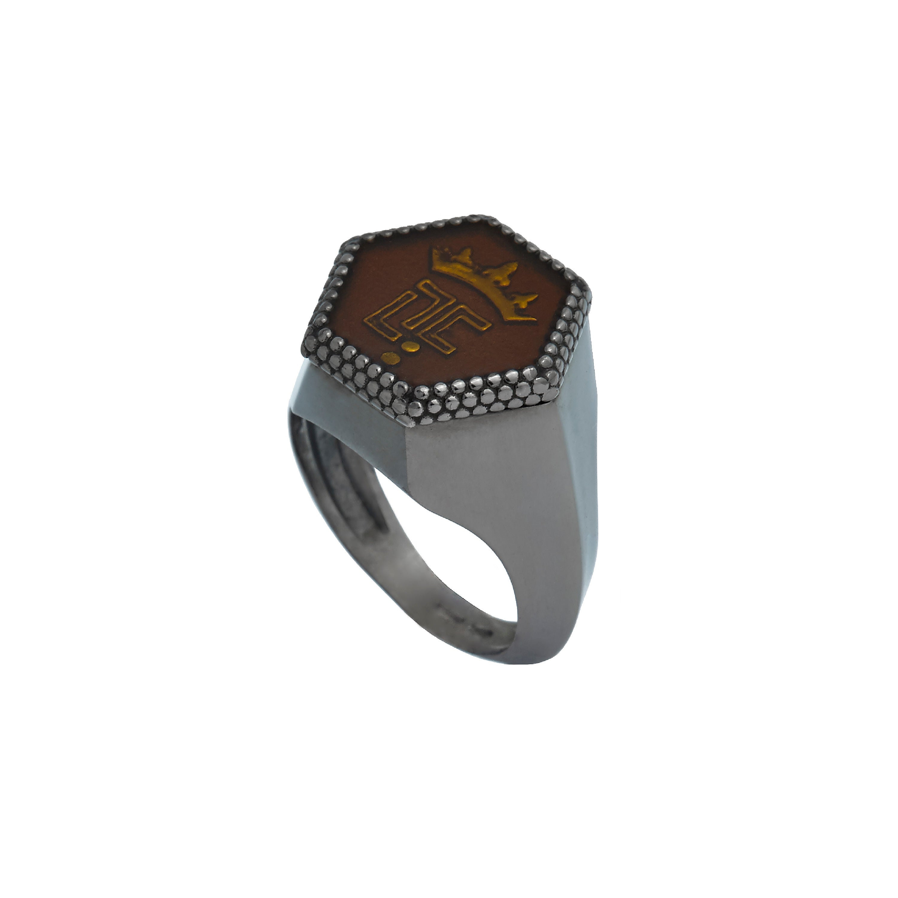 Bee Queen Hexagonal Signet Ring