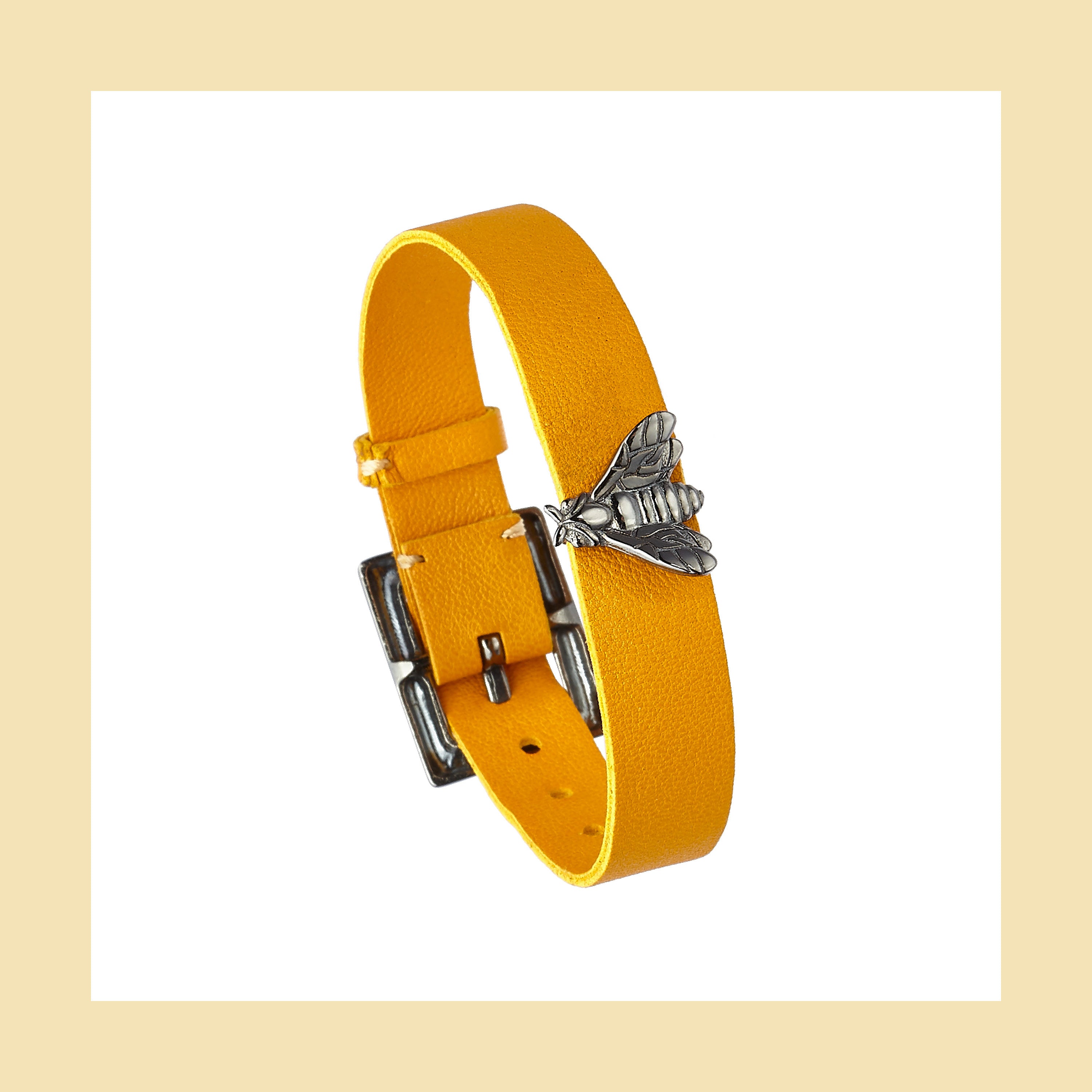 Bee Queen Single Bee Honey Leather Bracelet