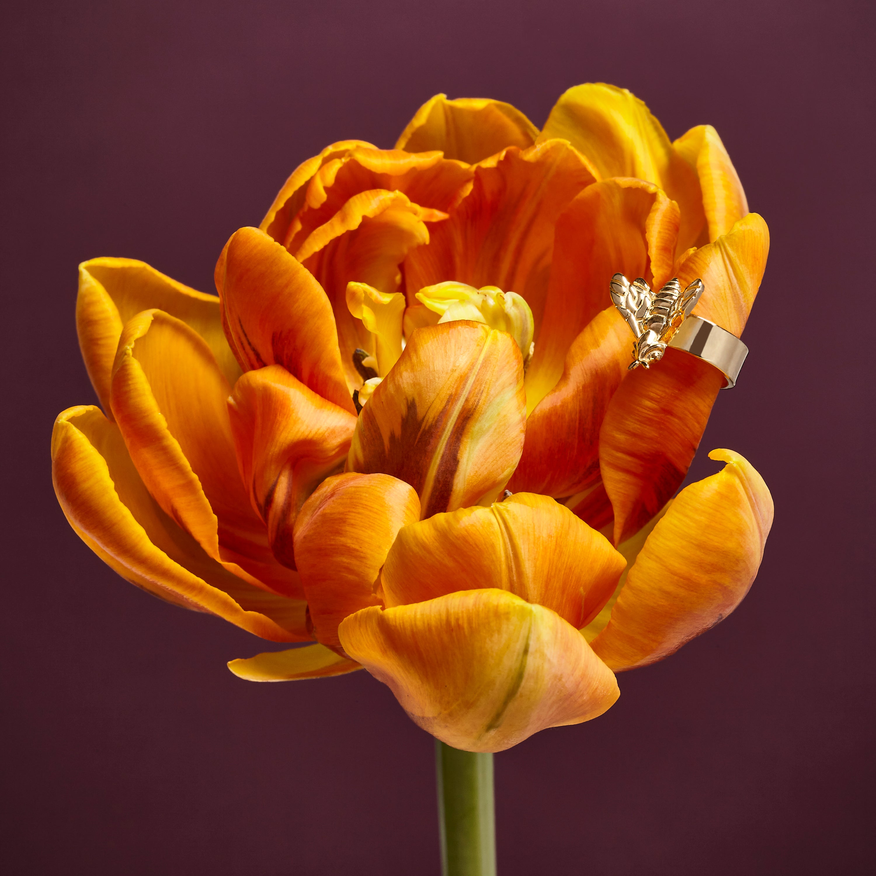 Ear cuff Bee Queen con ape piccola