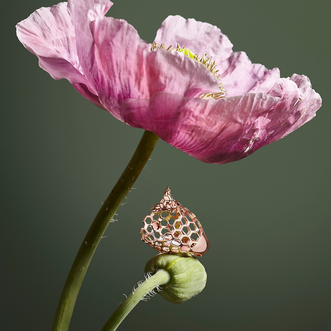 Bee Queen Hive Ring with Bee