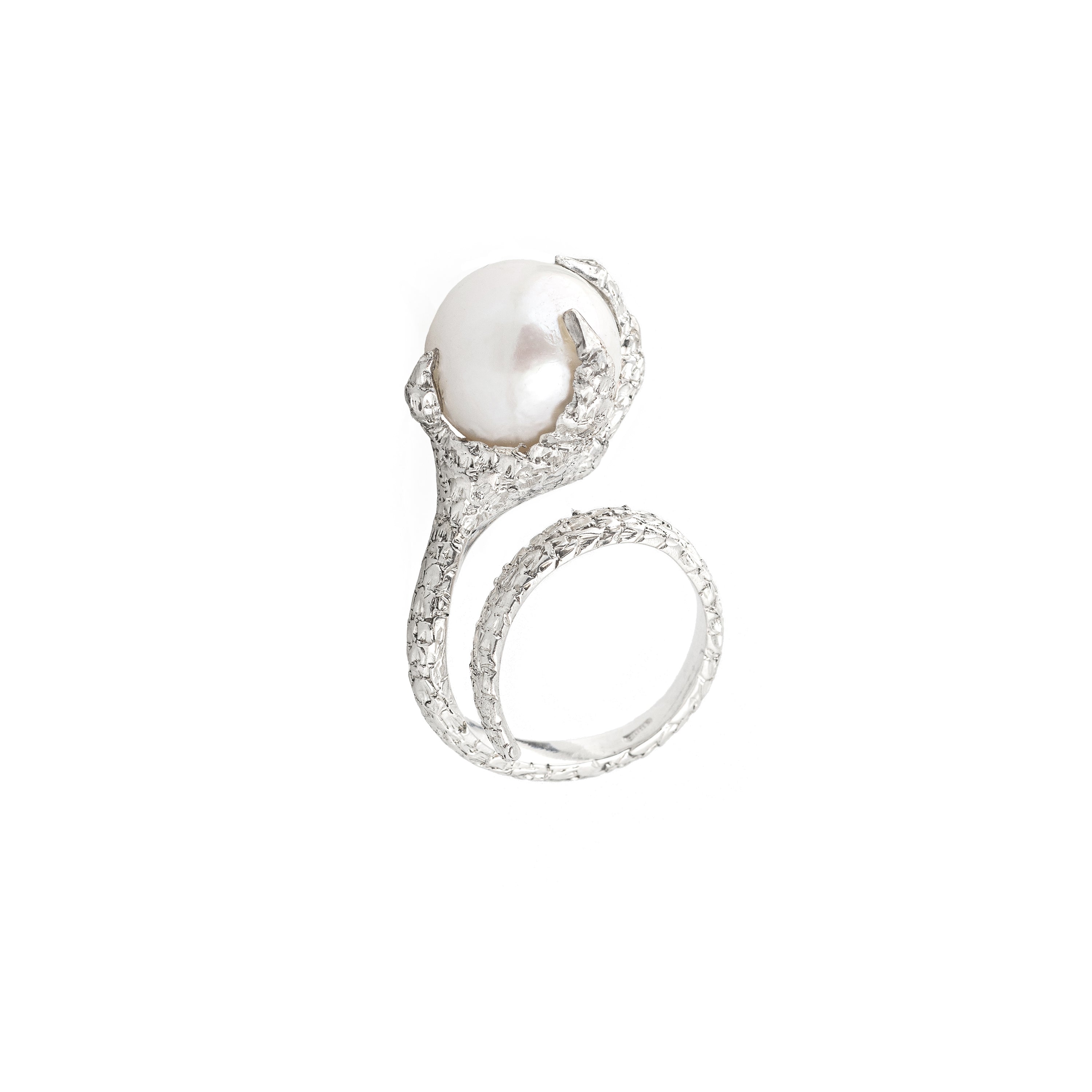 Artemis Talon Ring with Pearl