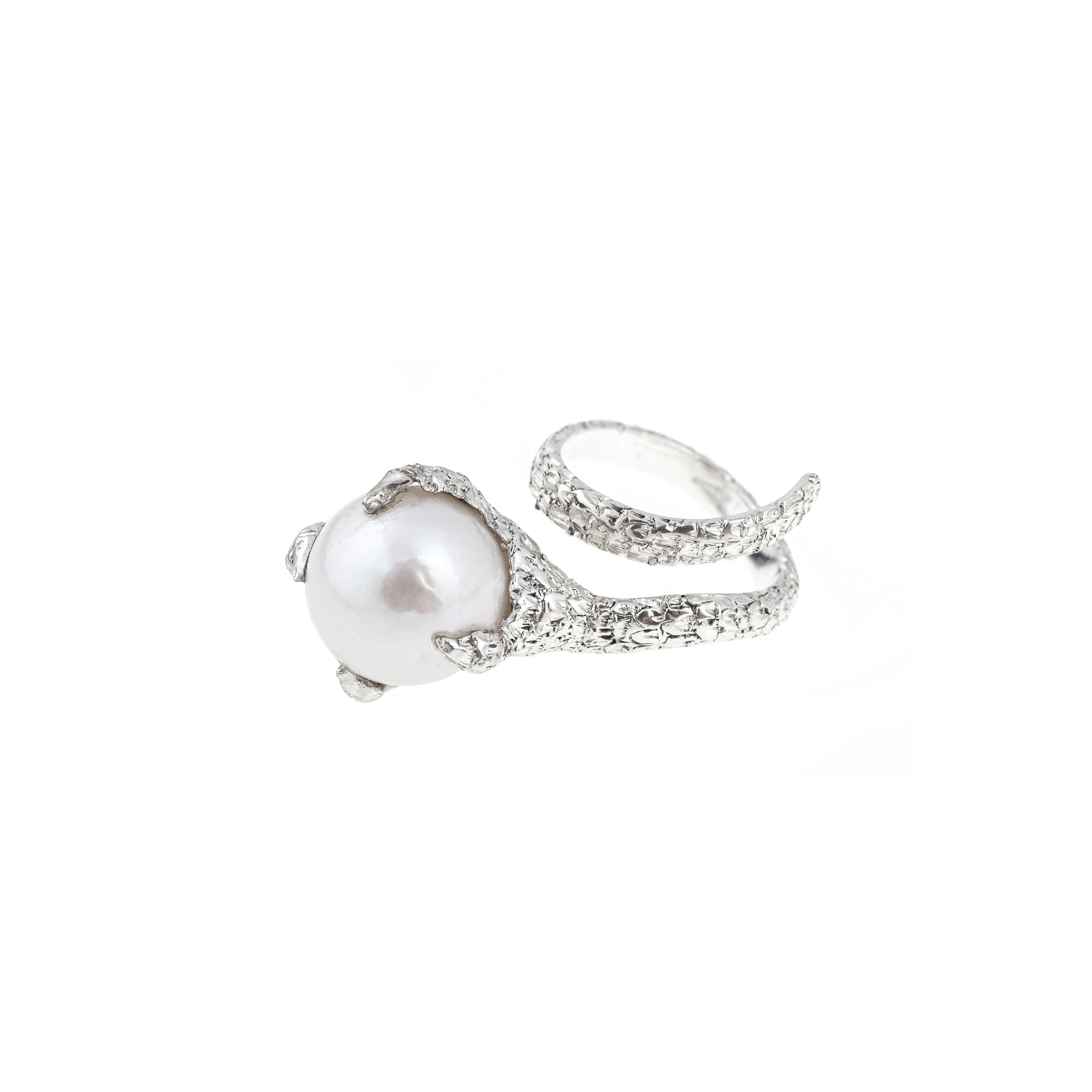 Artemis Talon Ring with Pearl