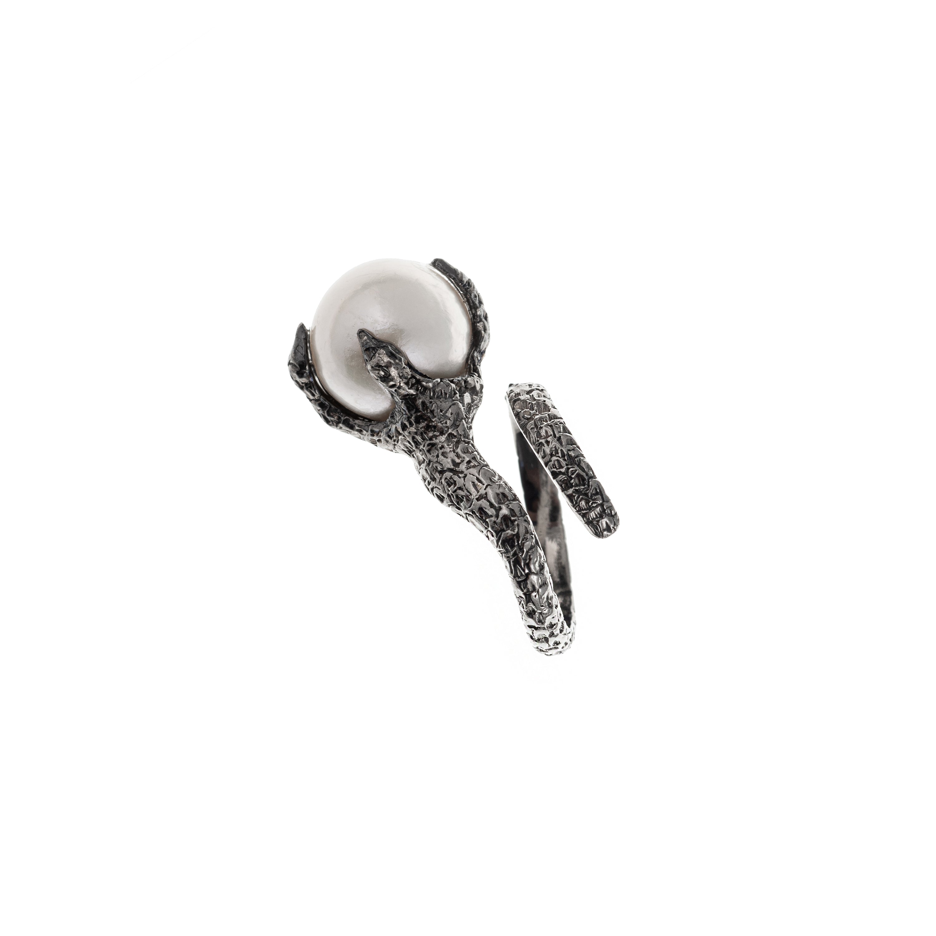 Artemis Talon Ring with Pearl