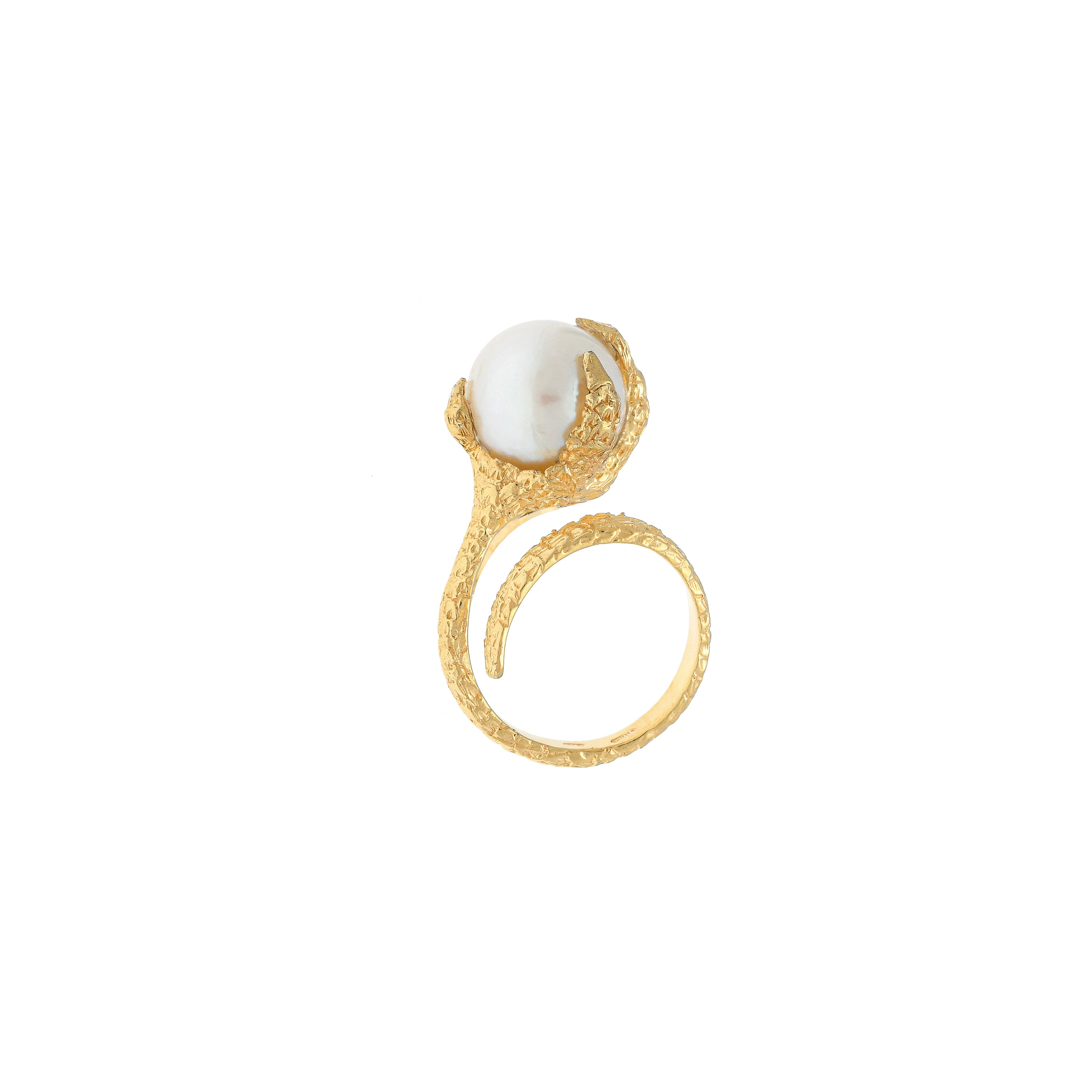 Artemis Talon Ring with Pearl