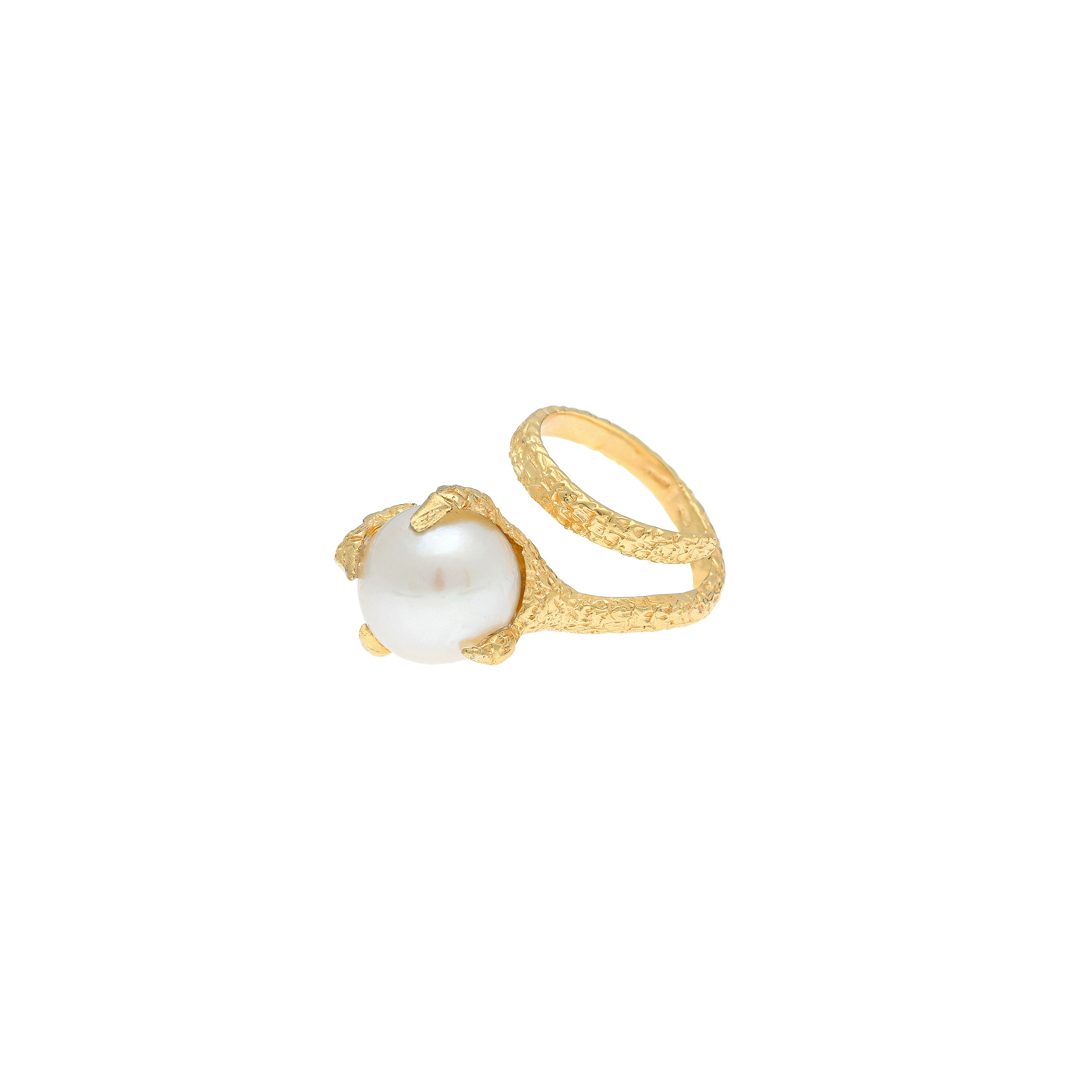 Artemis Talon Ring with Pearl