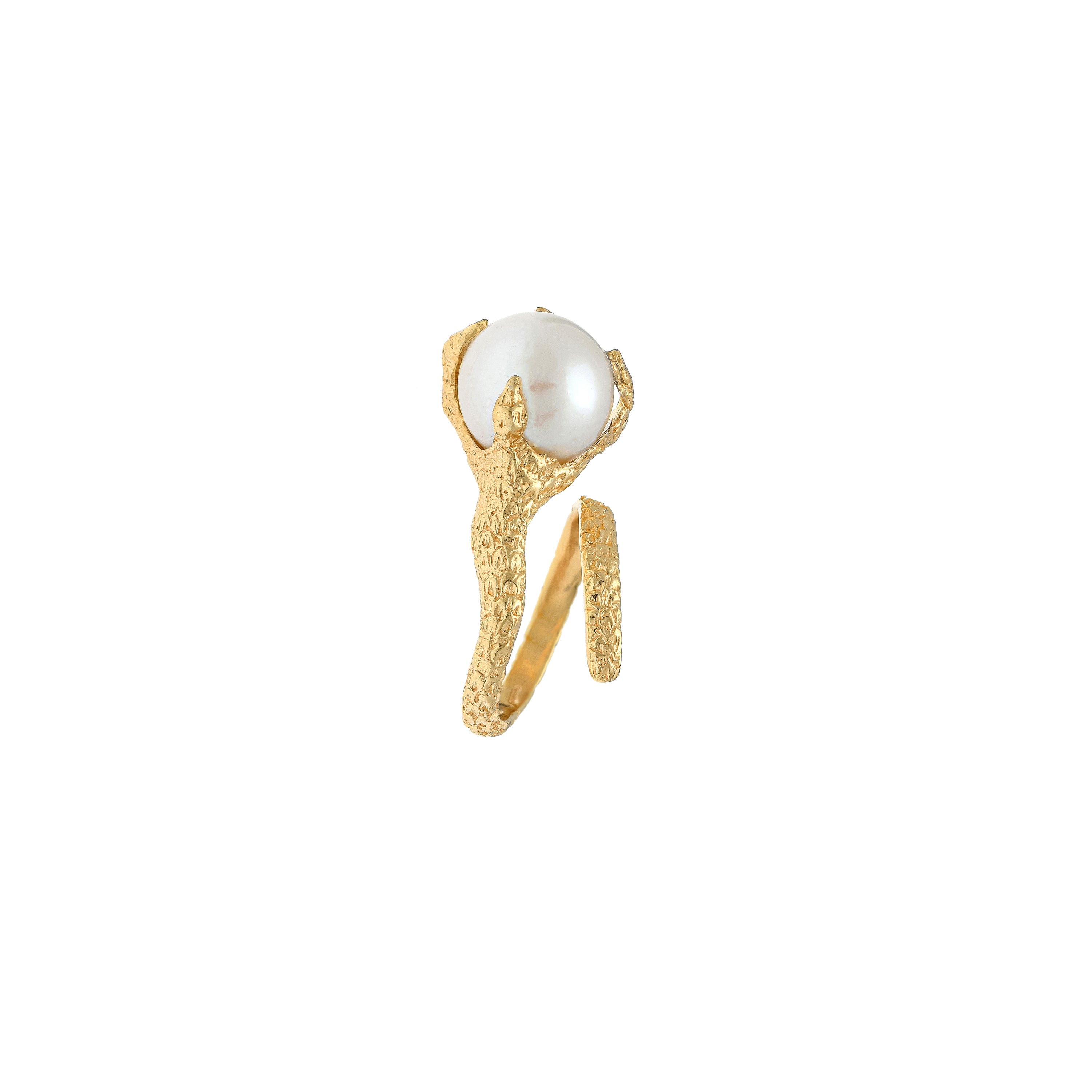 Artemis Talon Ring with Pearl