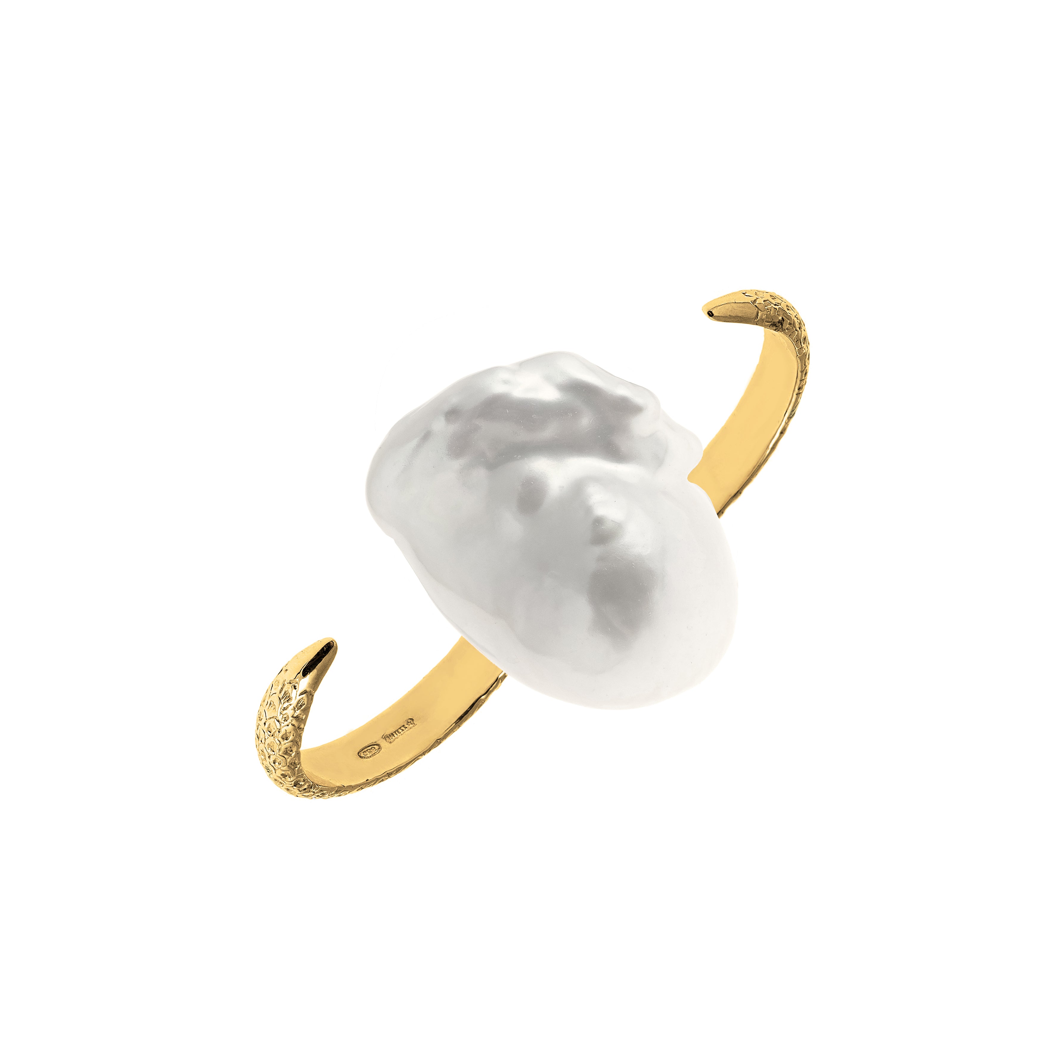 Artemis Double Talon Ring with Baroque Pearl