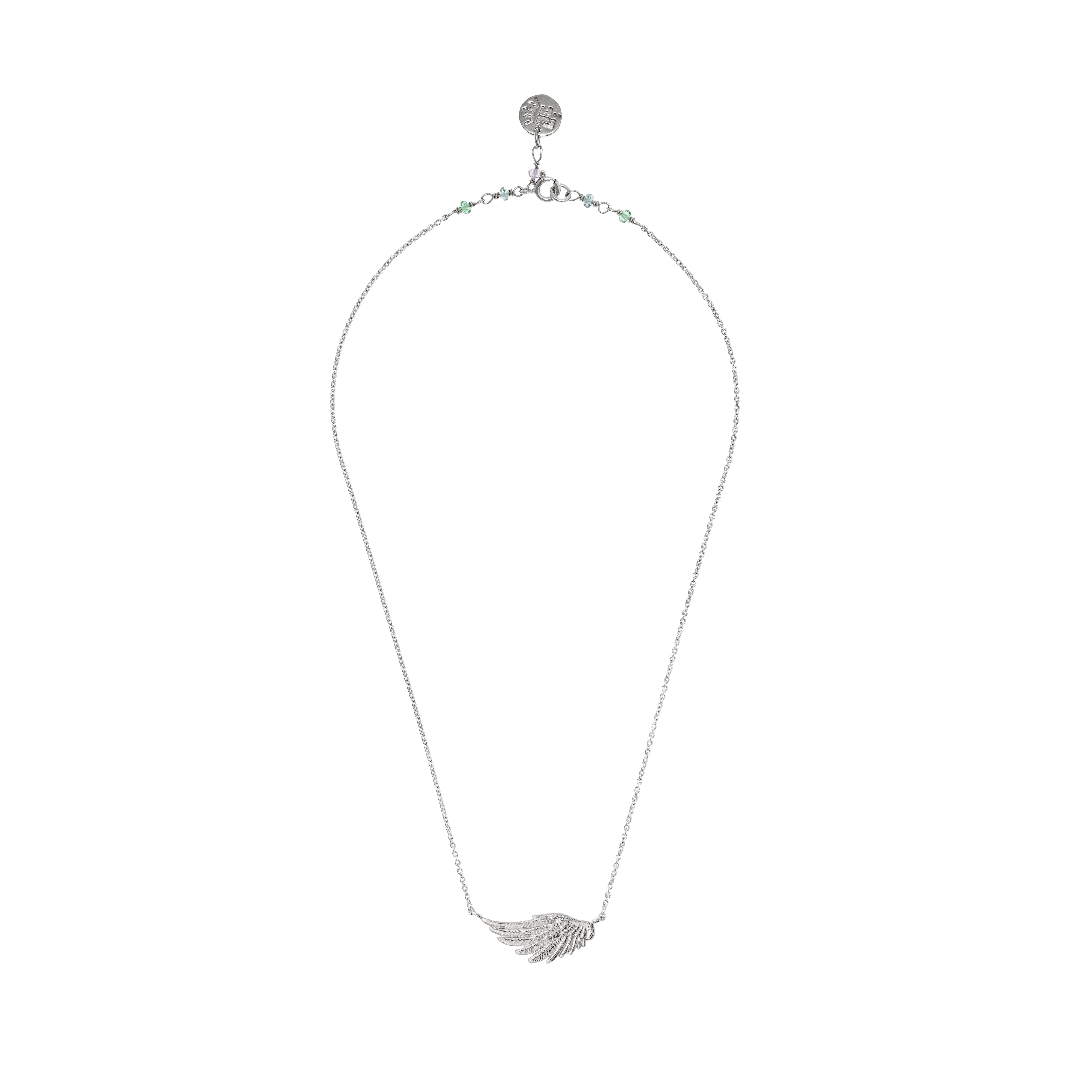 Artemis Wing Long Necklace with Zircons