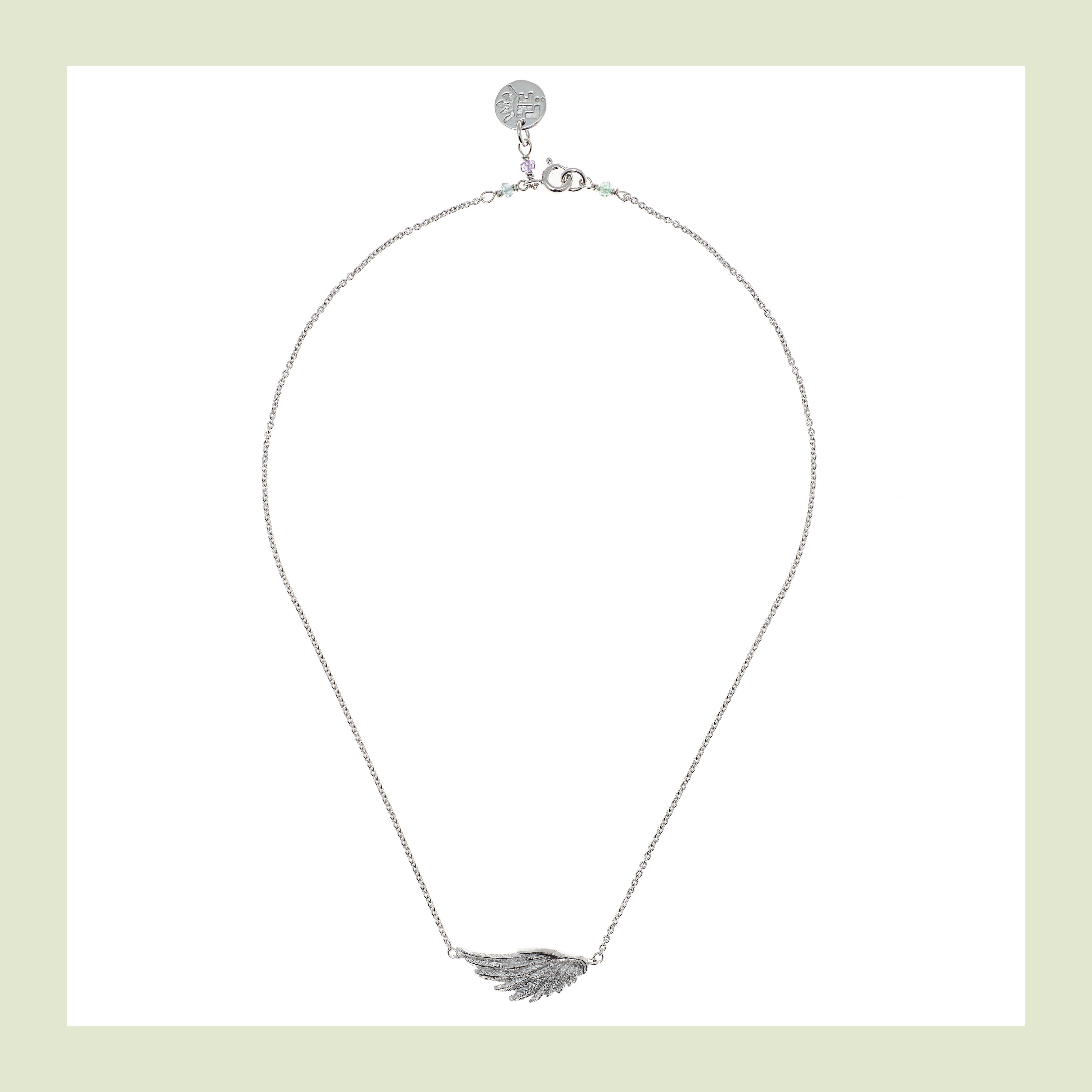 Artemis Wing Short Necklace with Zircons