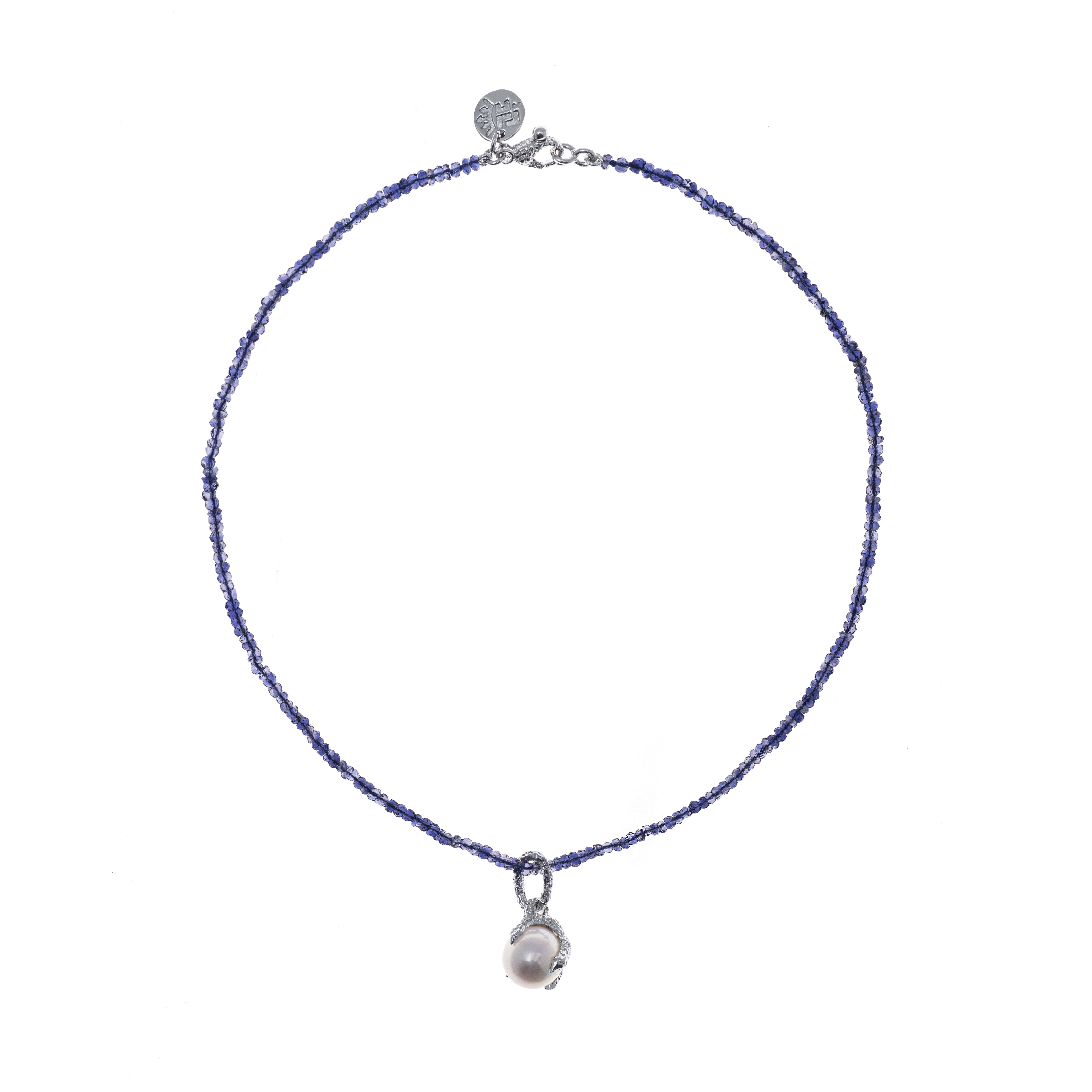 Artemis Talon Necklace with Pearl and Iolite