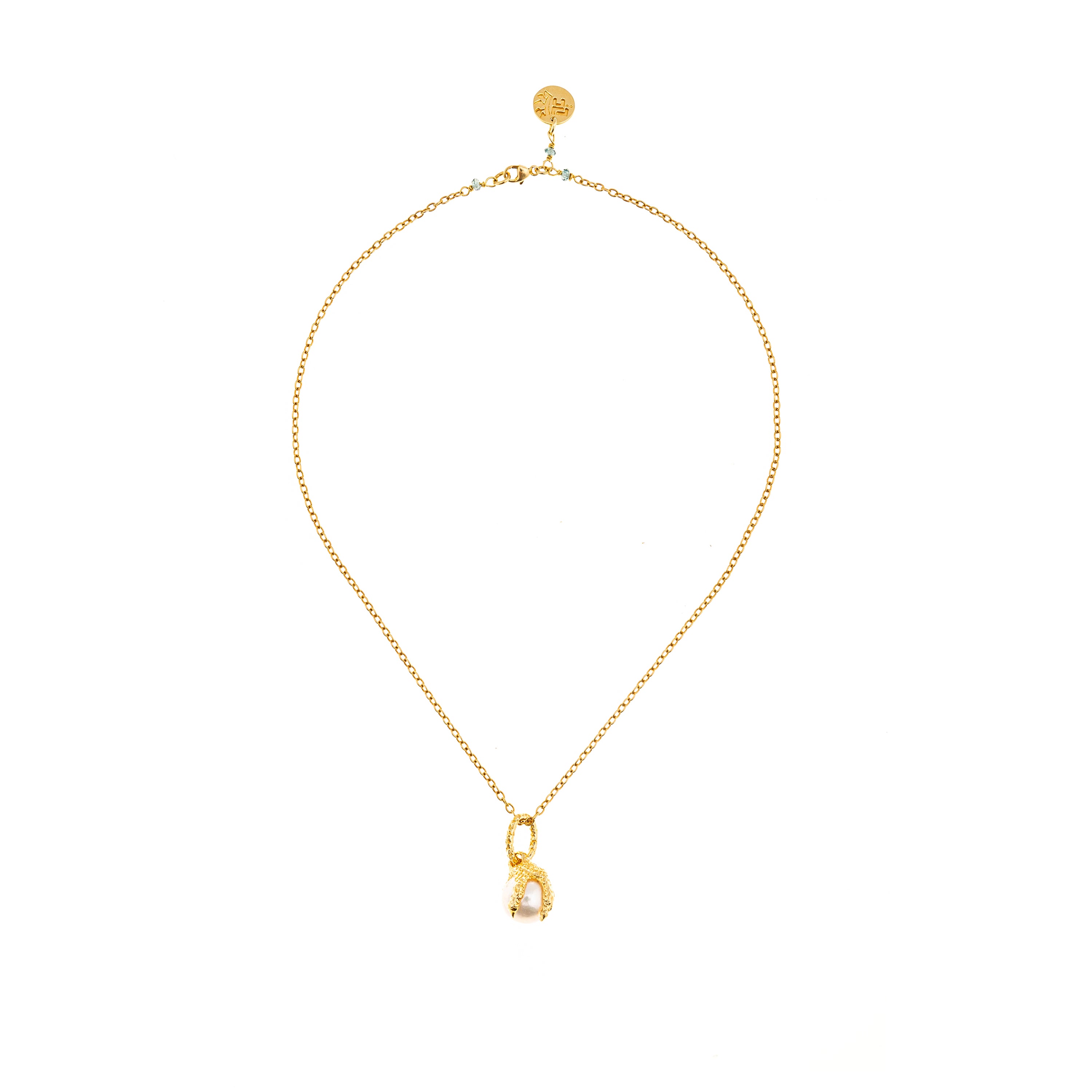 Artemis Talon Necklace with Pearl and Zircons