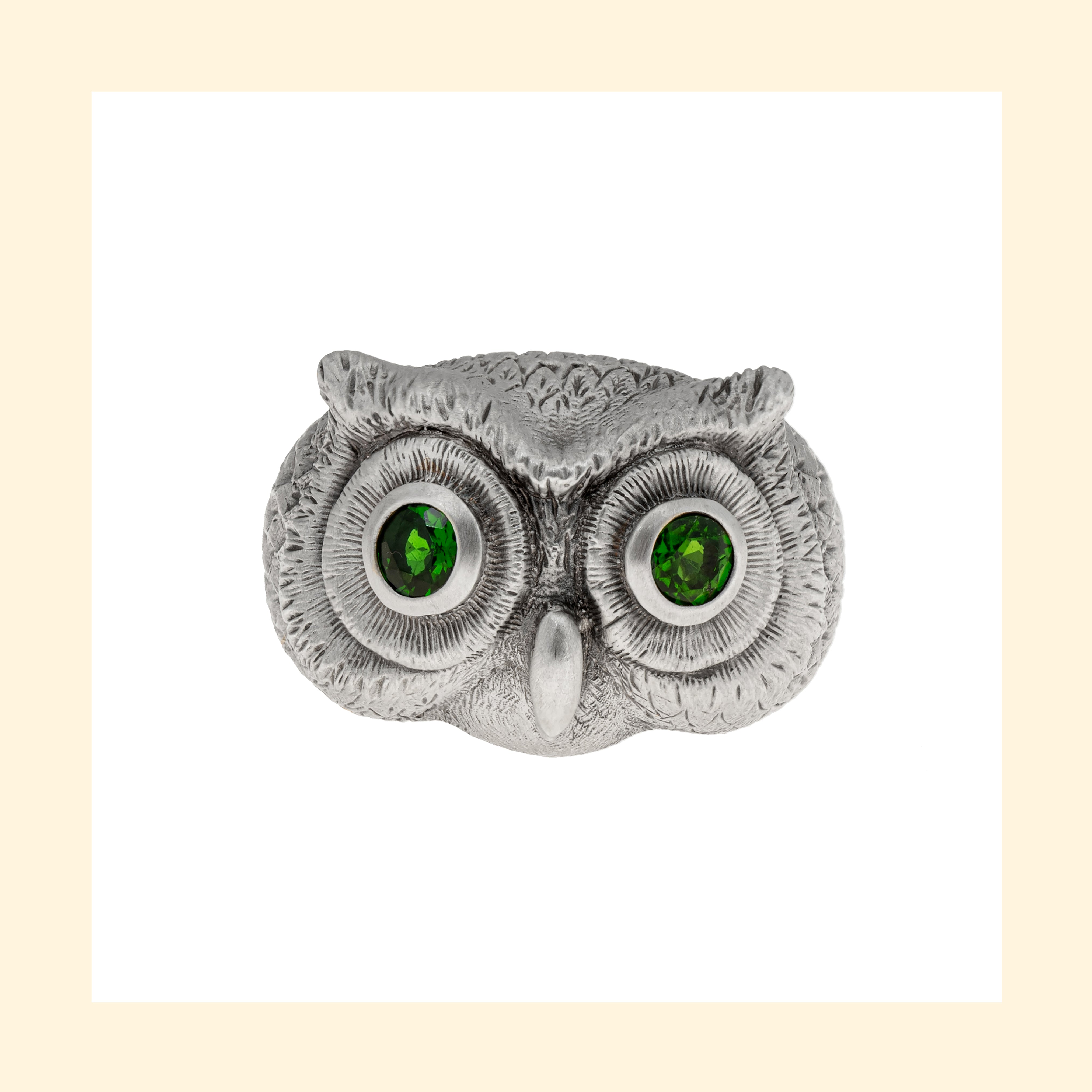 Anello Artemis Gufo Reale con Cromodiopside