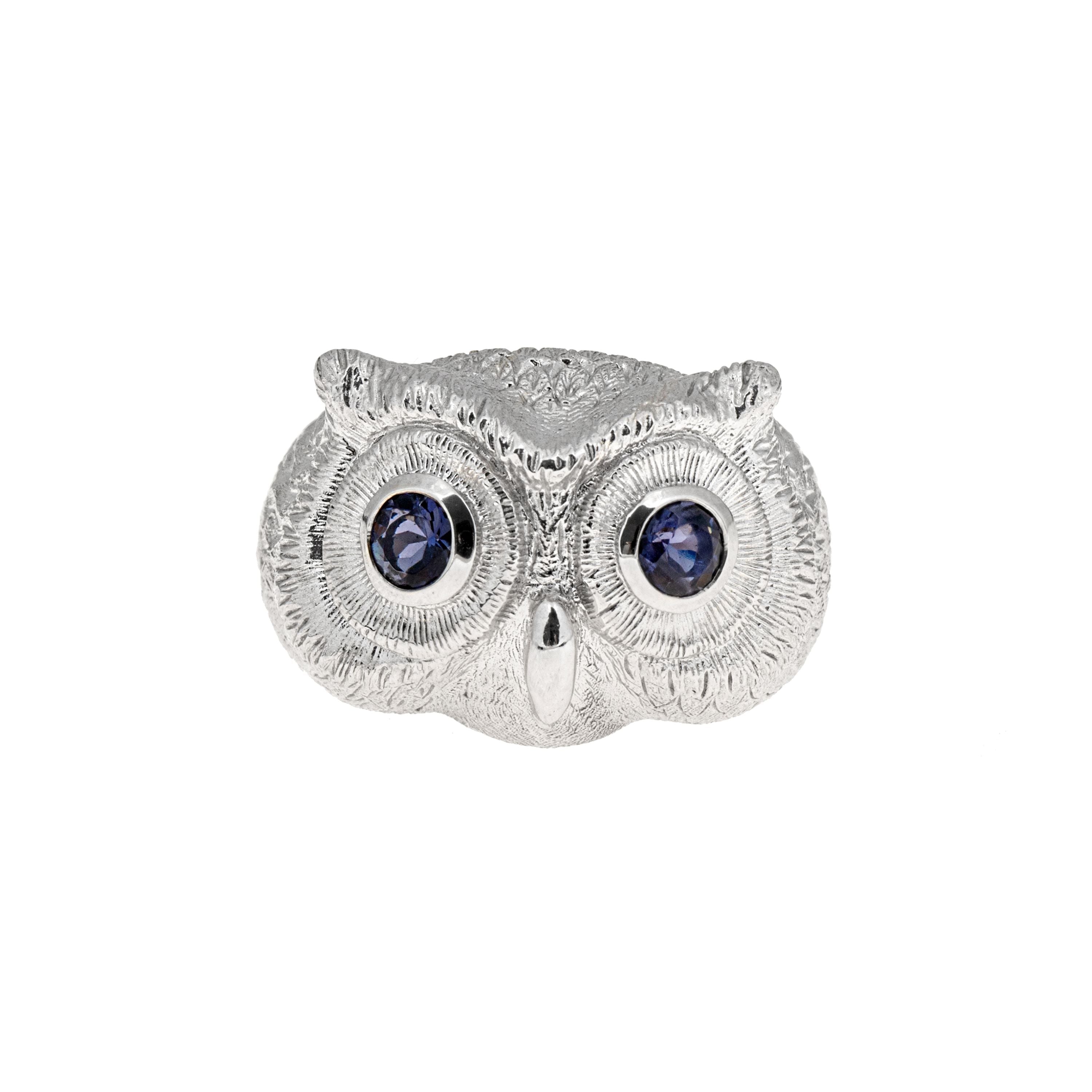 Anello Artemis Gufo Reale con Iolite