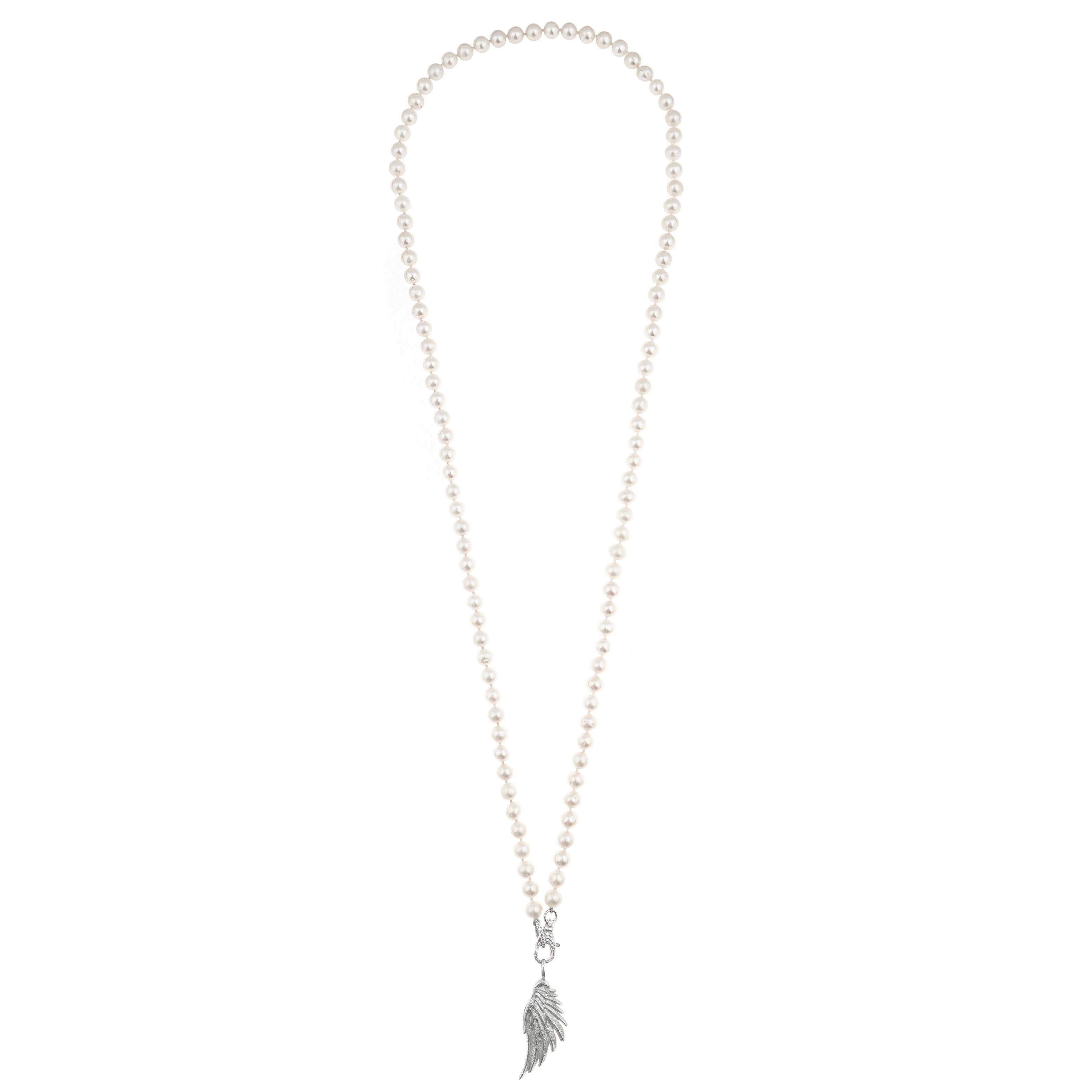 Collana Artemis Doppio filo di Perle con Ala Grande