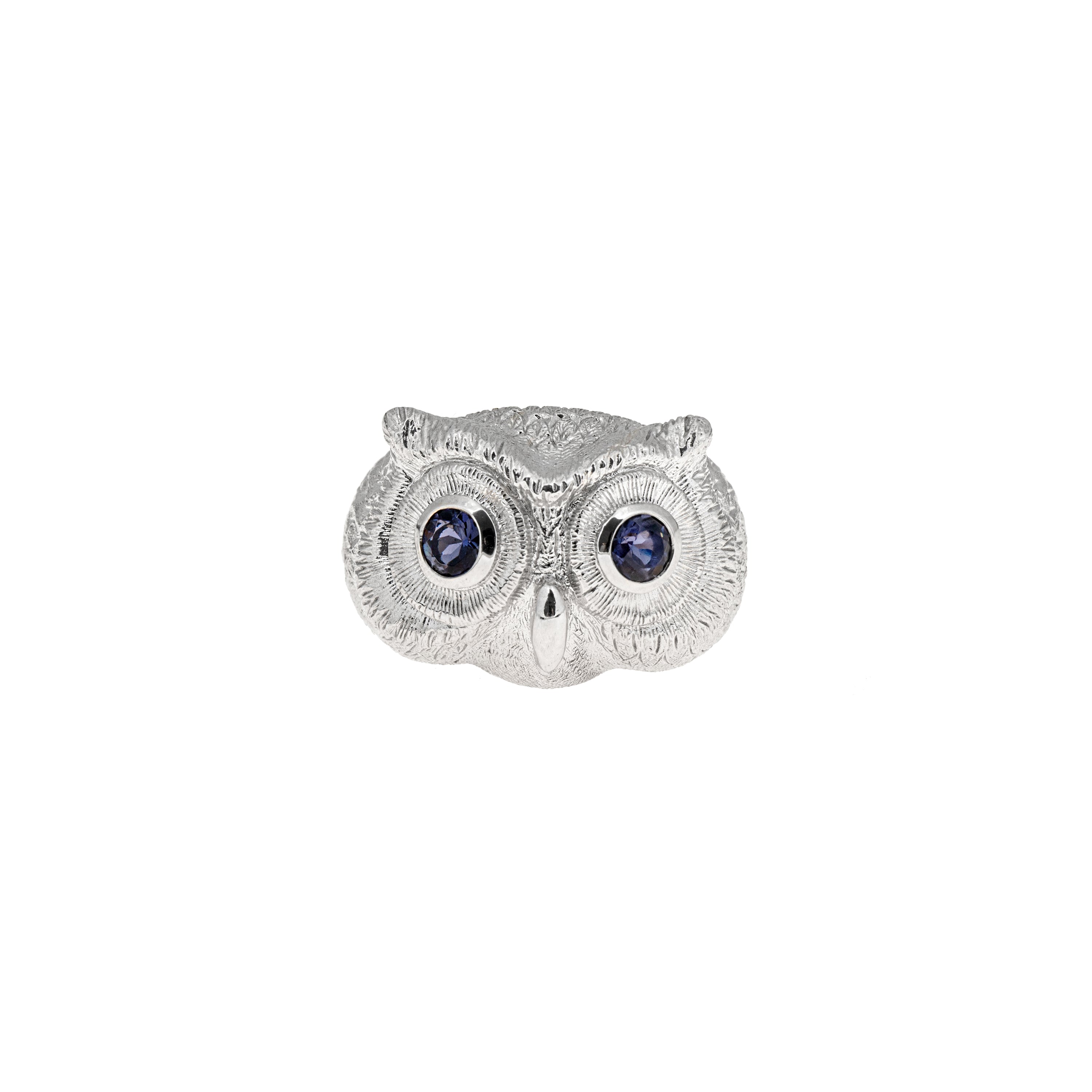 Anello Artemis Gufo Reale con Iolite