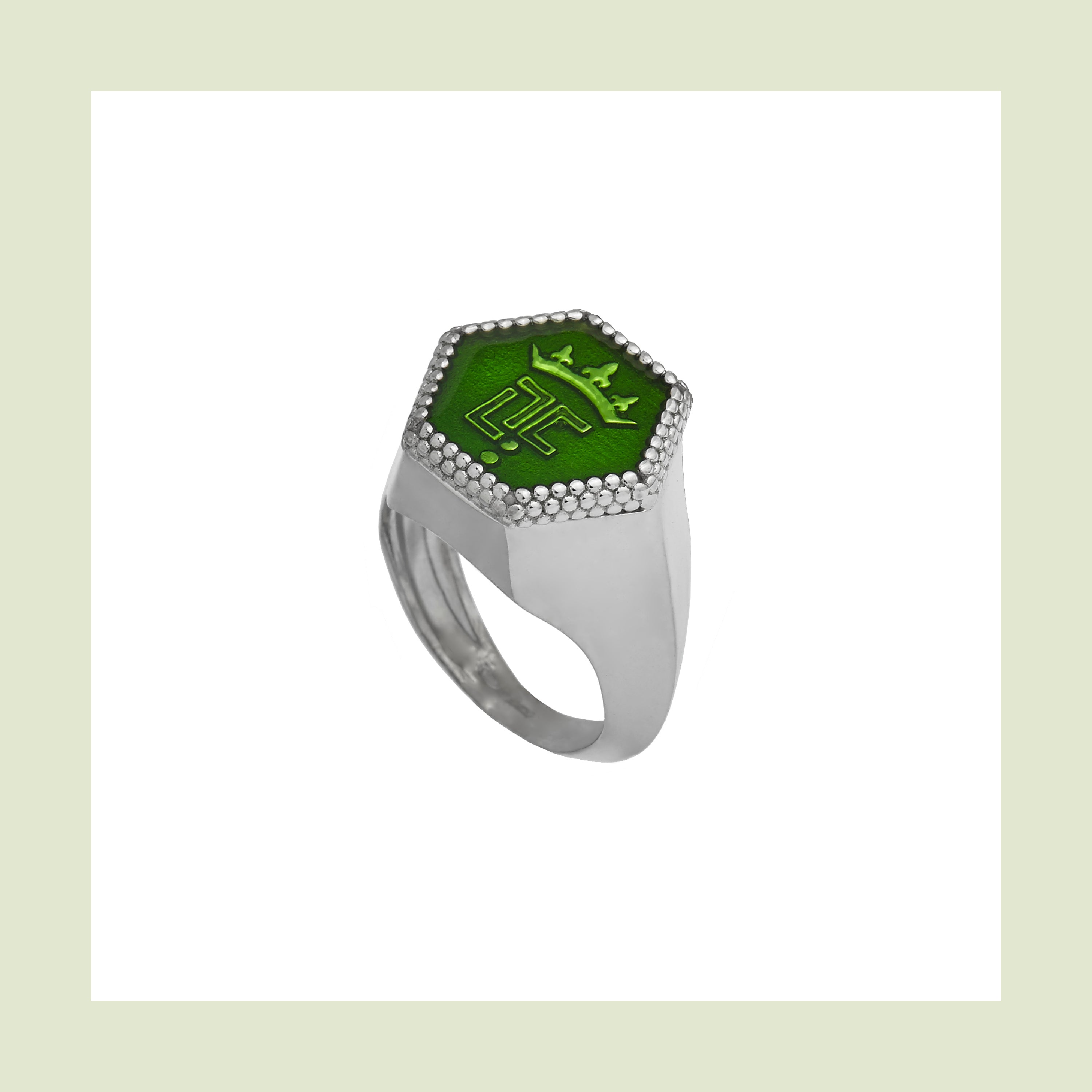 Bee Queen Hexagonal Signet Ring