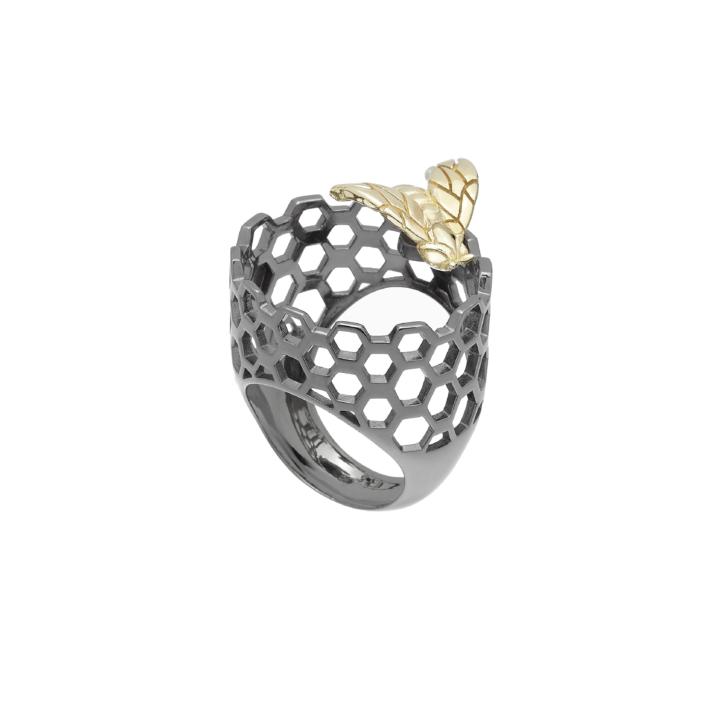 Bee Queen Hive Ring with Bee