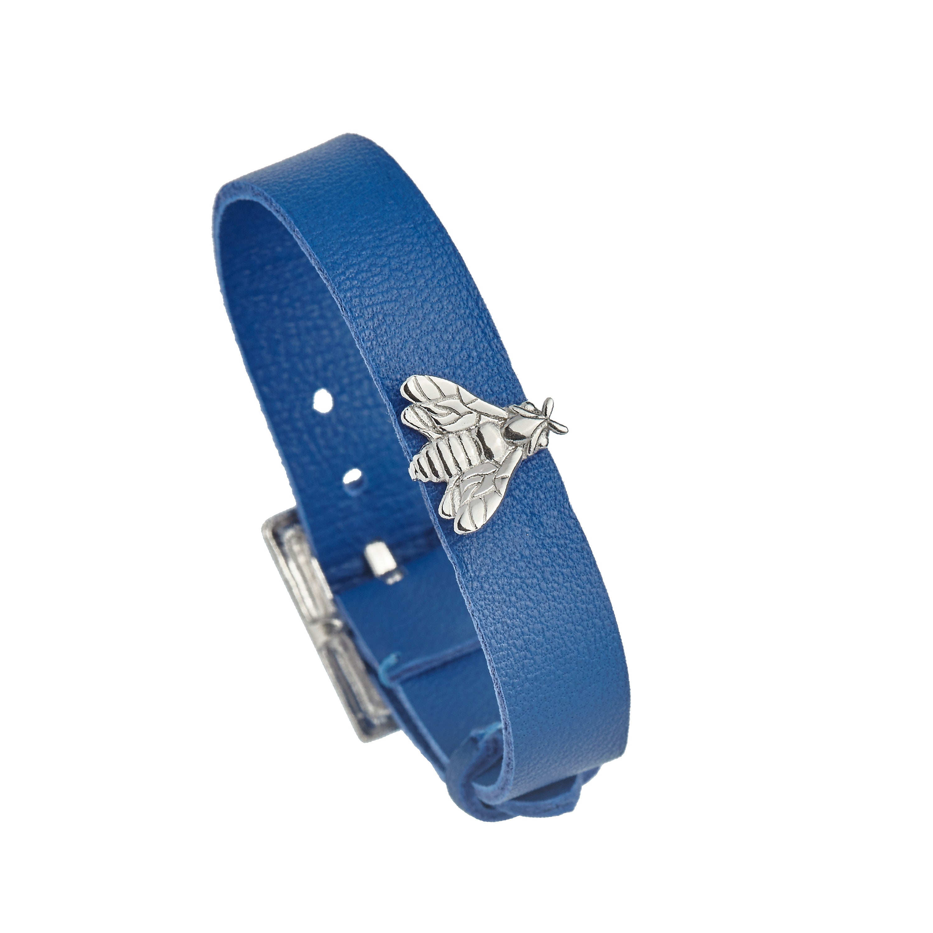 Bee Queen Single Bee Royal Blue Leather Bracelet